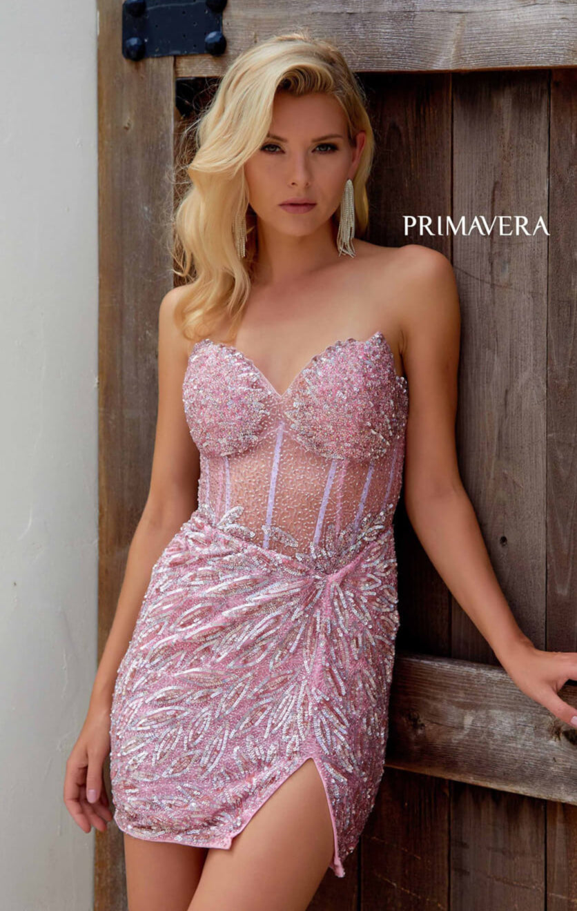 4241 - Primavera - Sparkling Corset Mini with V-Neckline