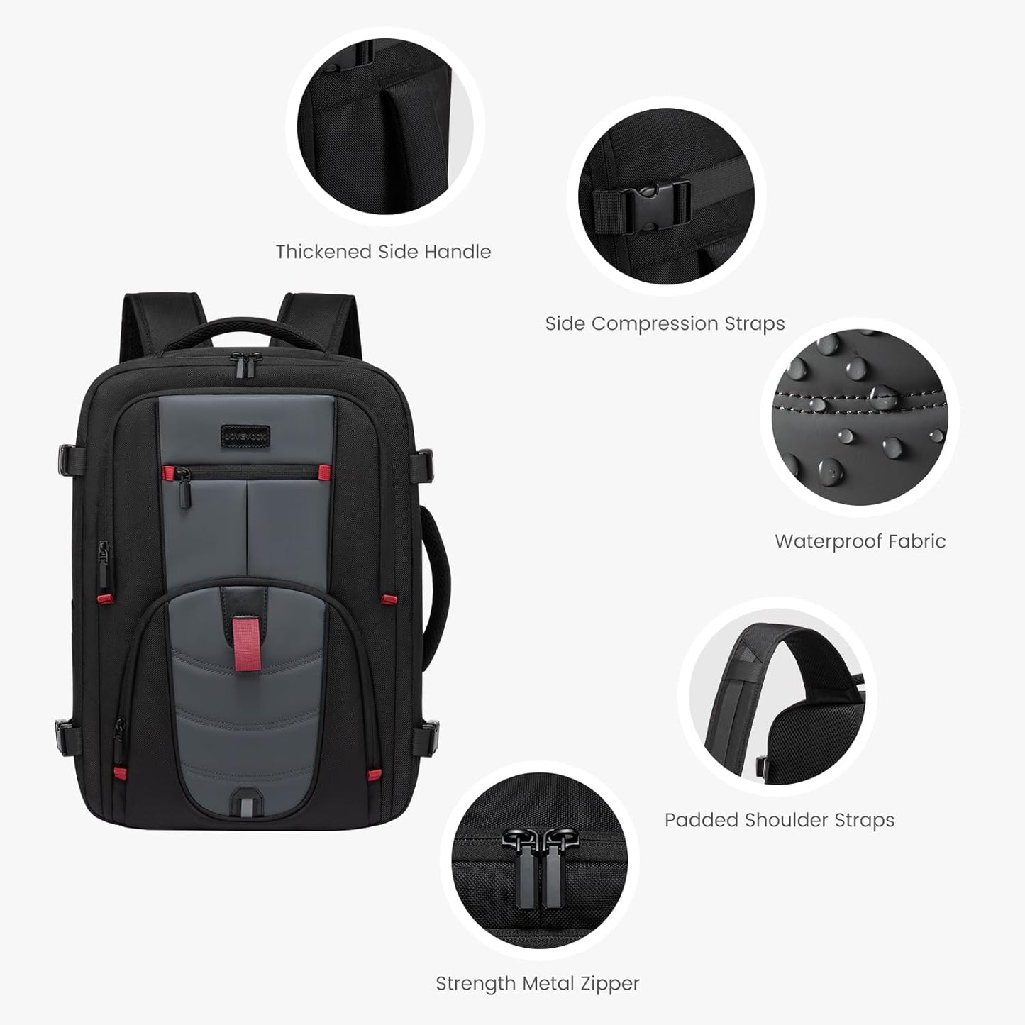 Sac à dos de voyage pour ordinateur portable, 35 L 45 L