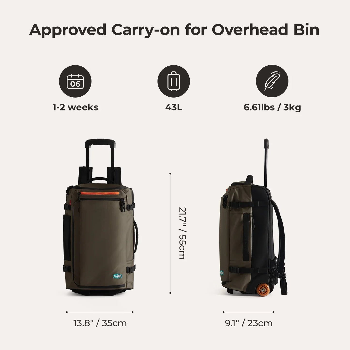Sac à dos à roulettes Blast 43L