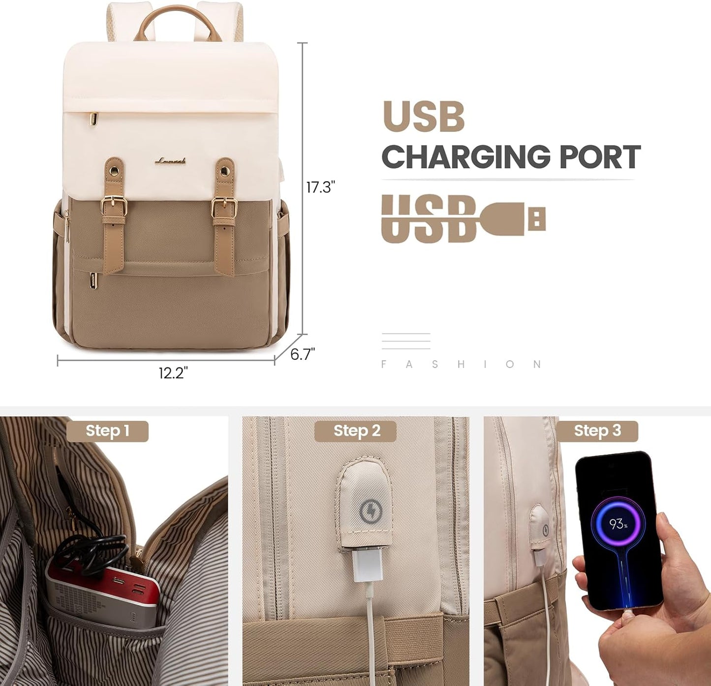 Sac à dos de voyage pour ordinateur portable, 15,6 17