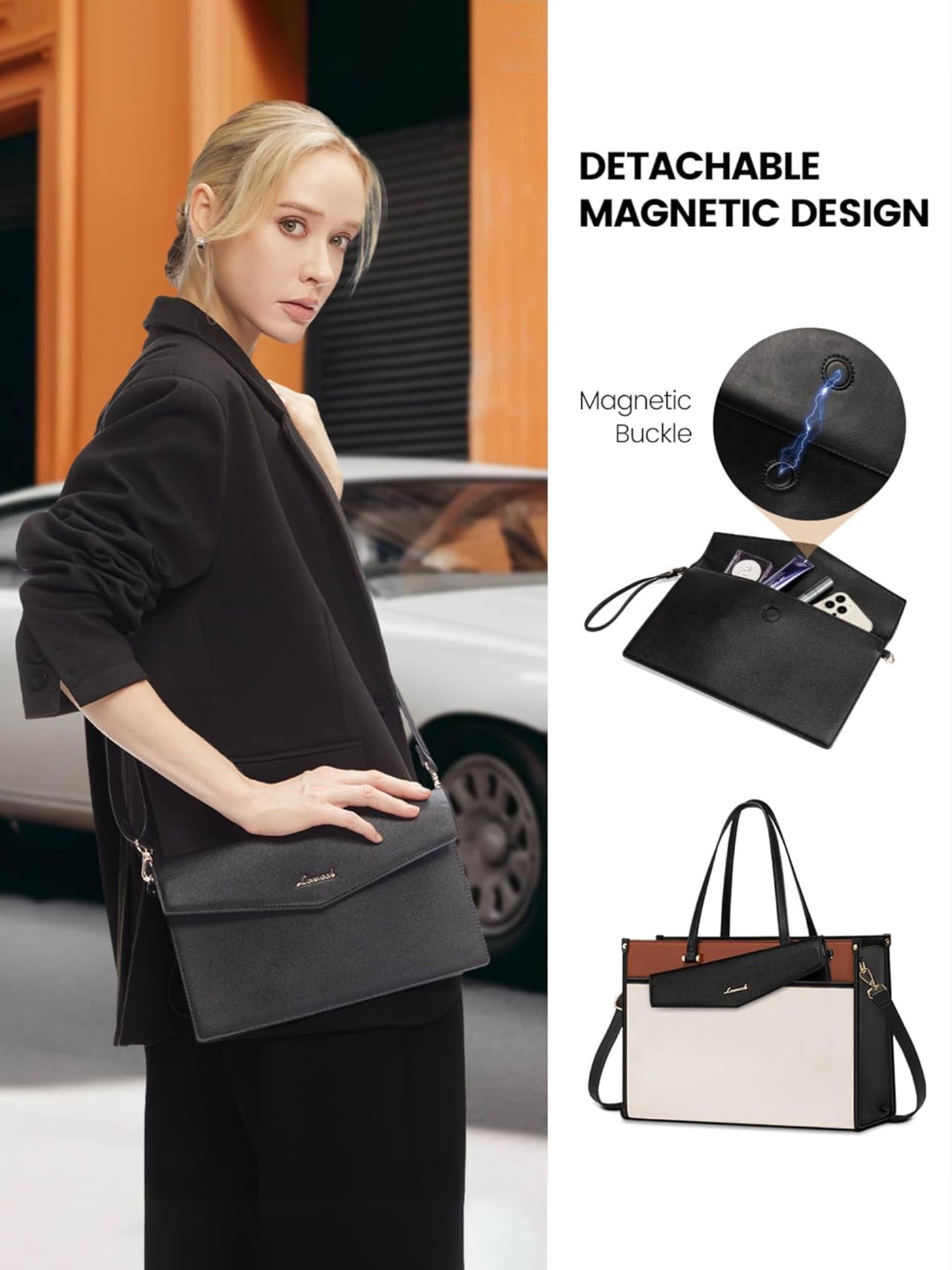 Sac fourre-tout 2 en 1 pour ordinateur portable, 15,6" et 17,3"