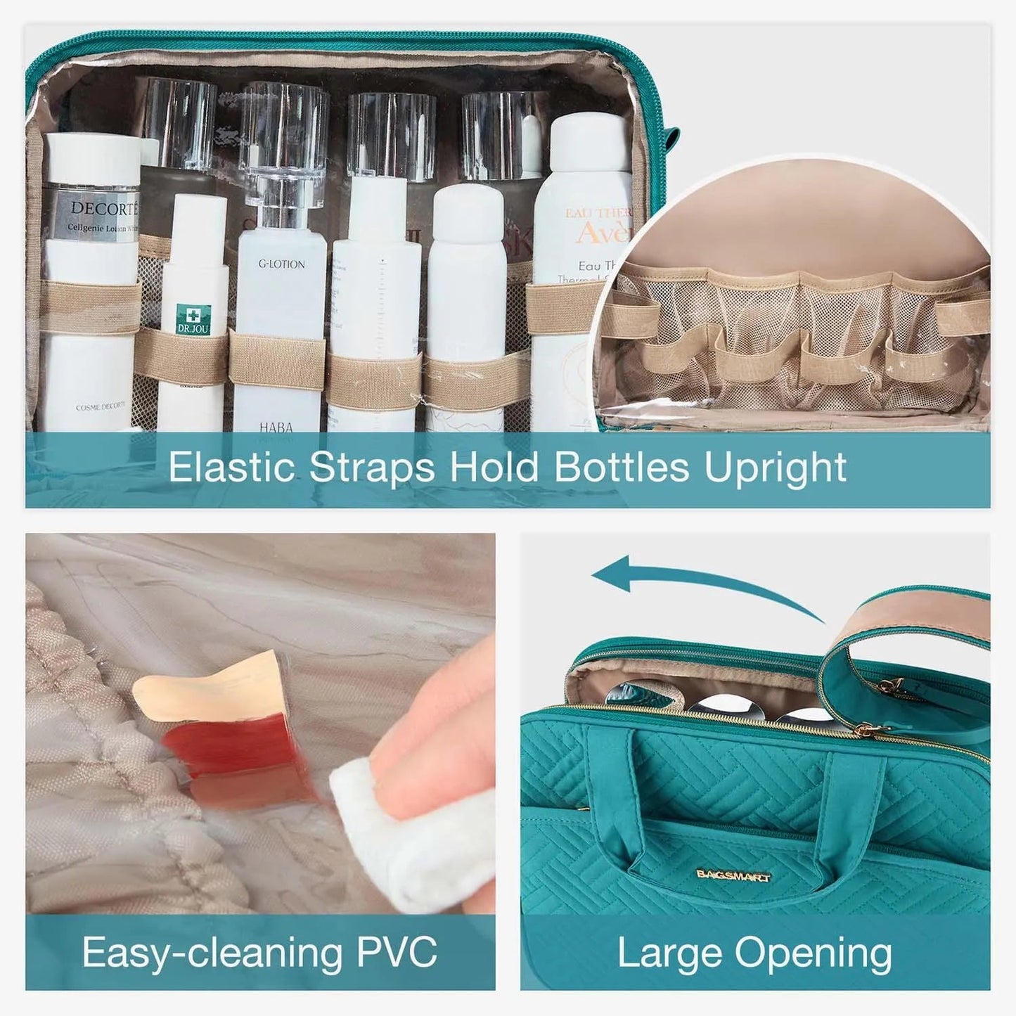 Trousse de maquillage de voyage résistante à l'eau