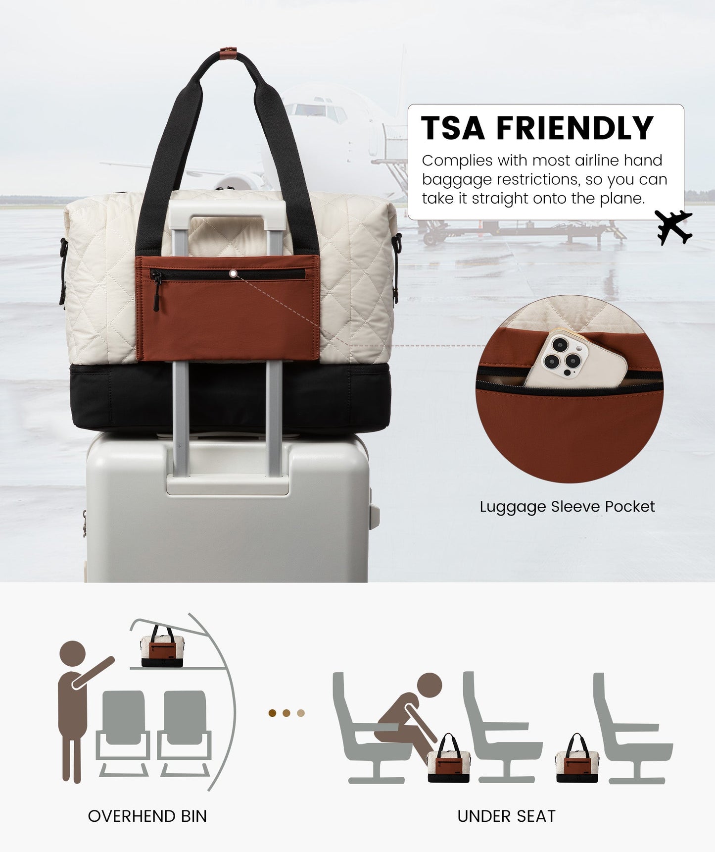 Lot de 2 sacs de voyage matelassés