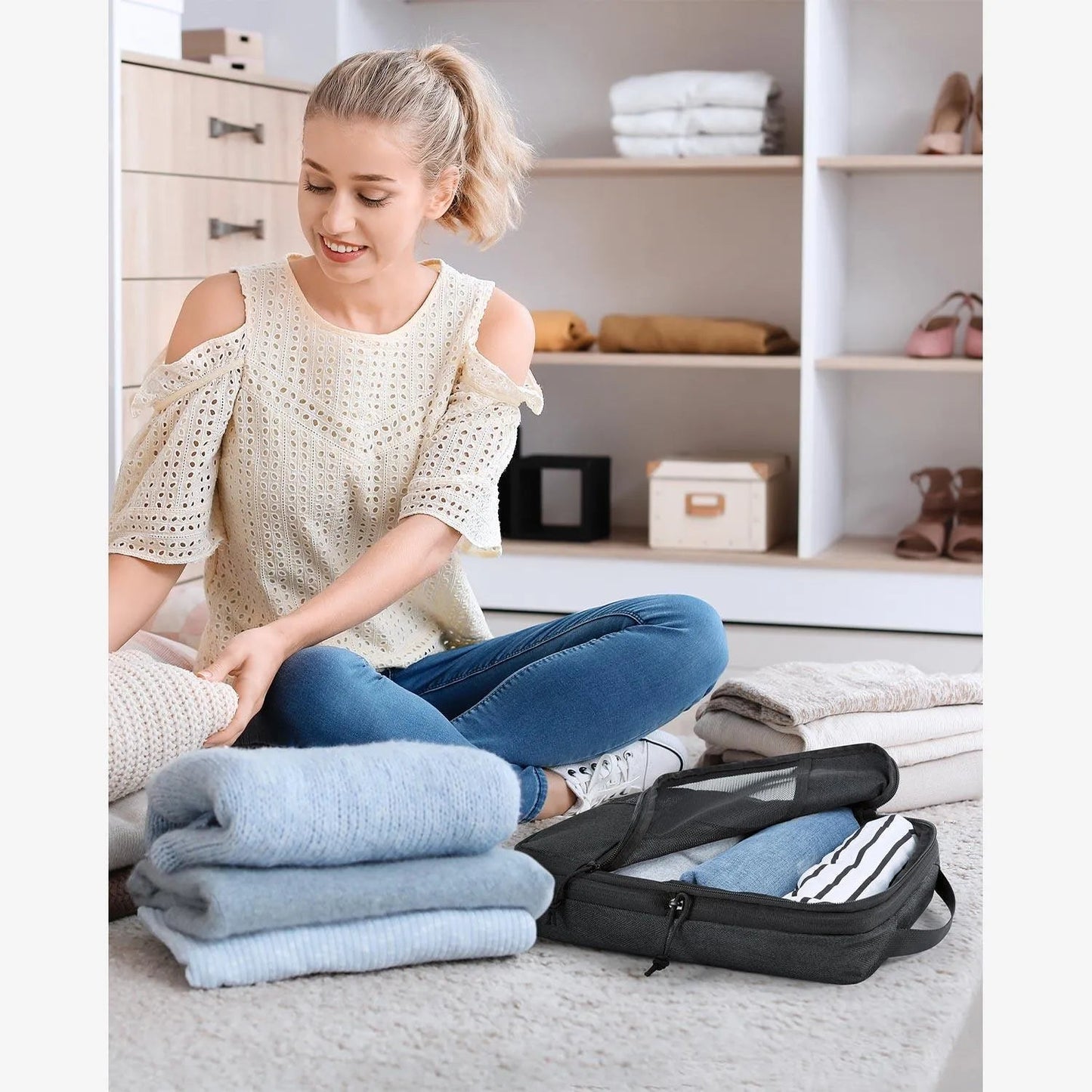 Lot de 6 cubes de compression pour valises