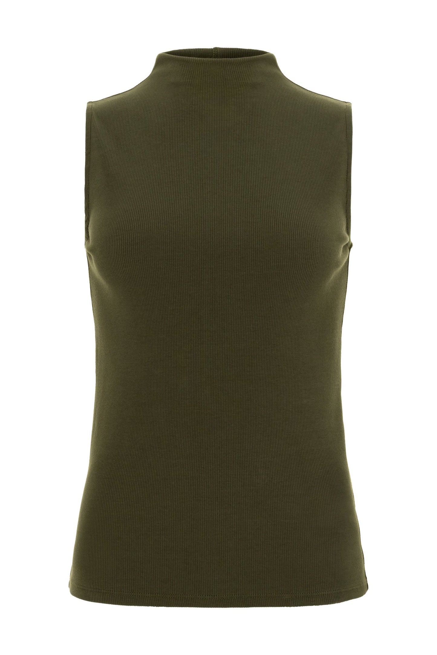 Siobhan Sleeveless High Neck Pima Rib Top