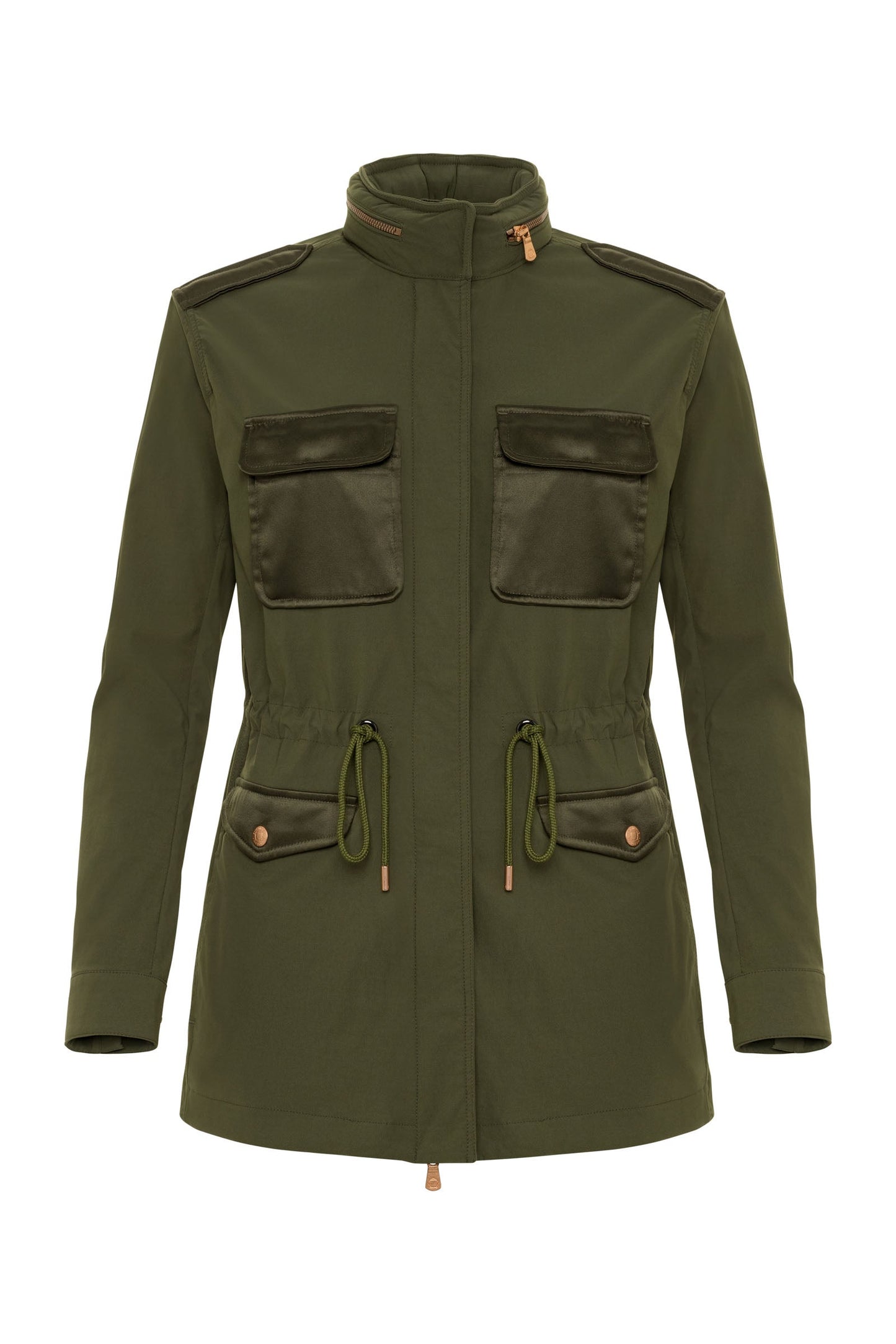 Courtney Mid Weight and Satin Oversized Utility Jacket