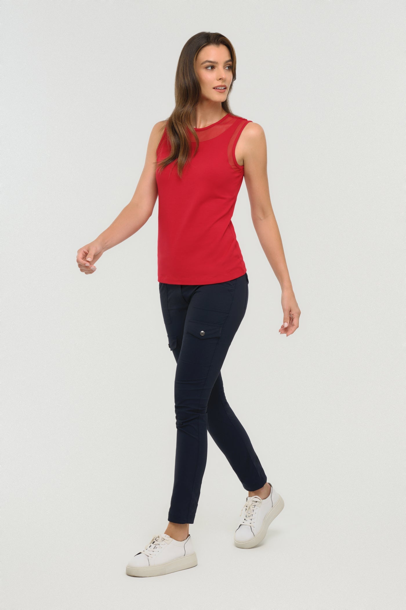 Flo Pima Cotton Tank in Atomic Red