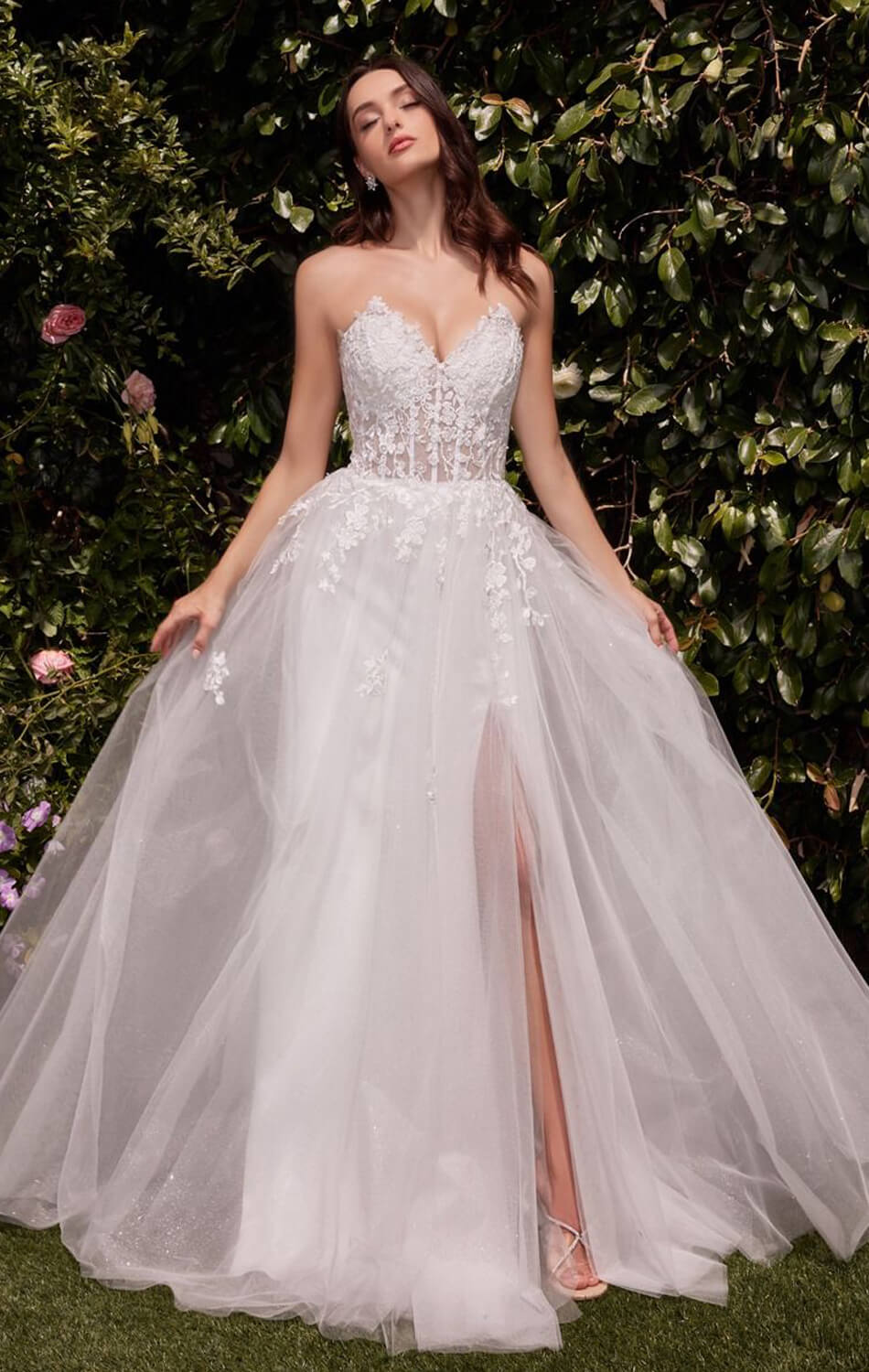 ROBE ELLEN - BLANC CASSÉ - ROBE SANS BUSTES EN DENTELLE ET TULLE