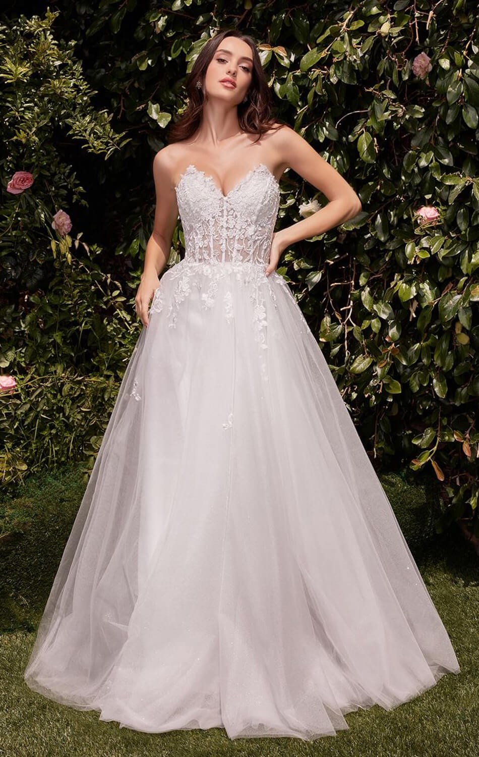 ROBE ELLEN - BLANC CASSÉ - ROBE SANS BUSTES EN DENTELLE ET TULLE