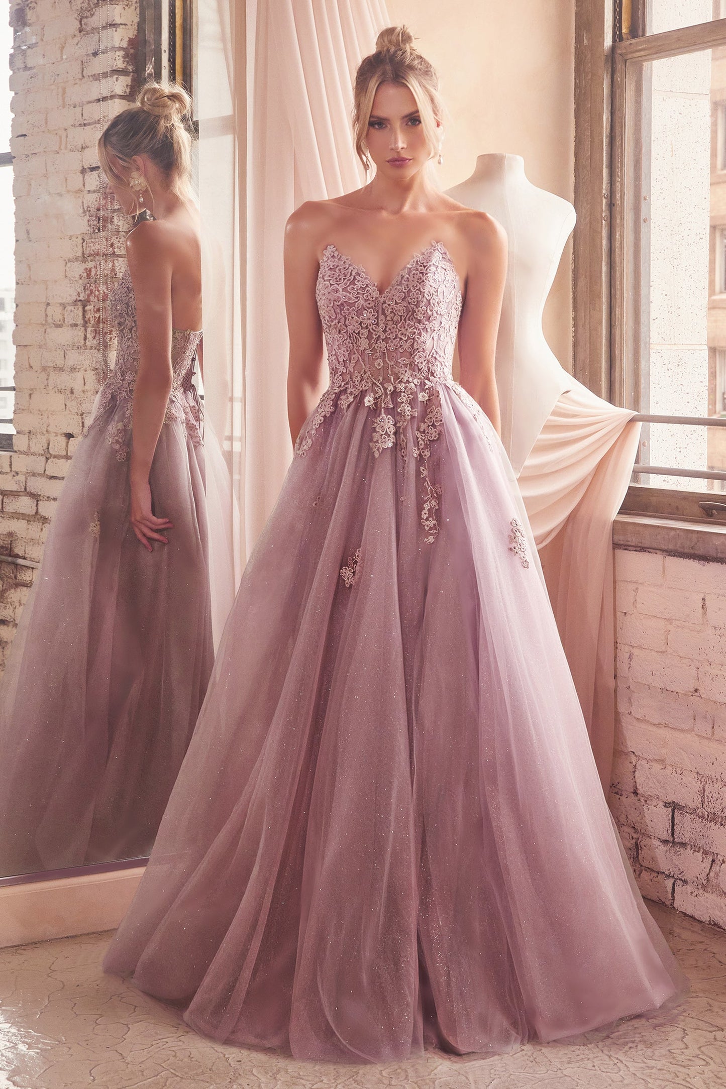 ROBE ELLEN - ROBE SANS BUSTES EN DENTELLE ET TULLE