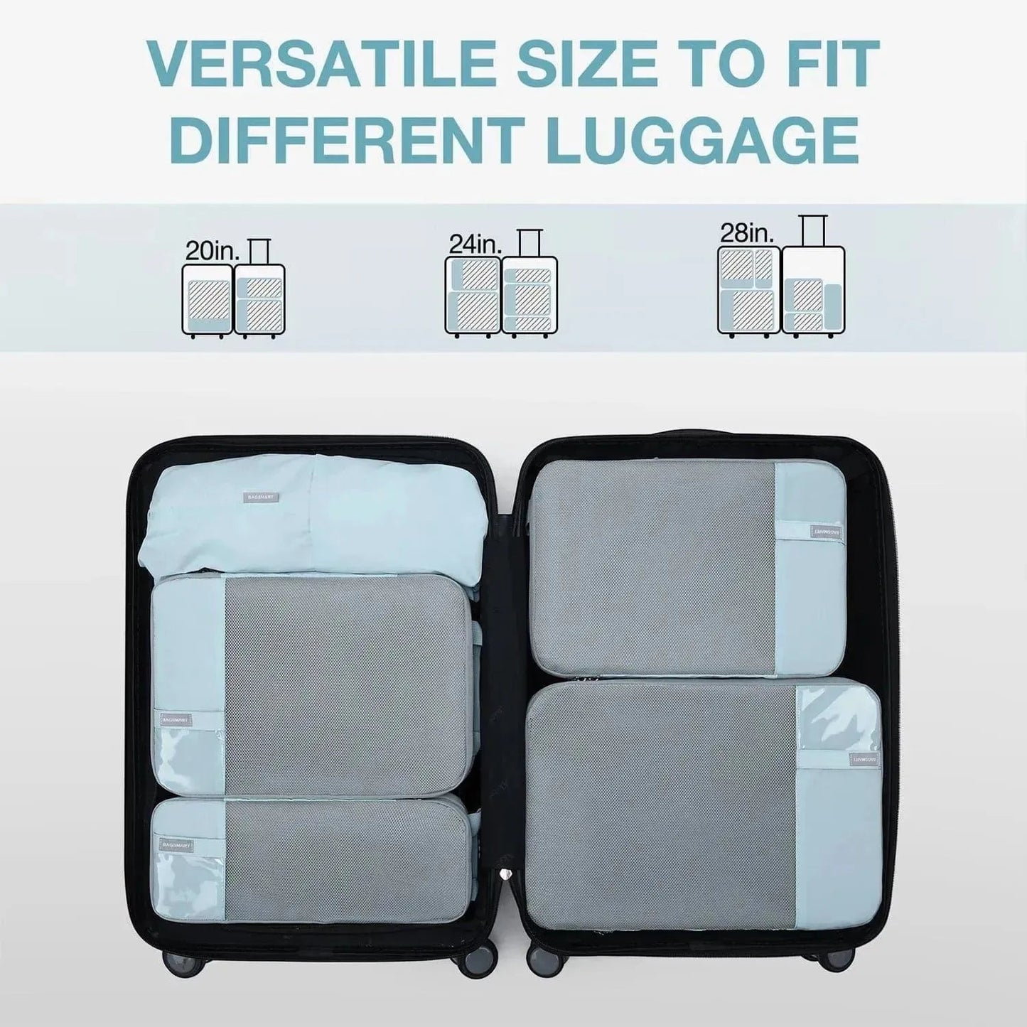 Cubes de compression faisant partie du kit de voyage Faro