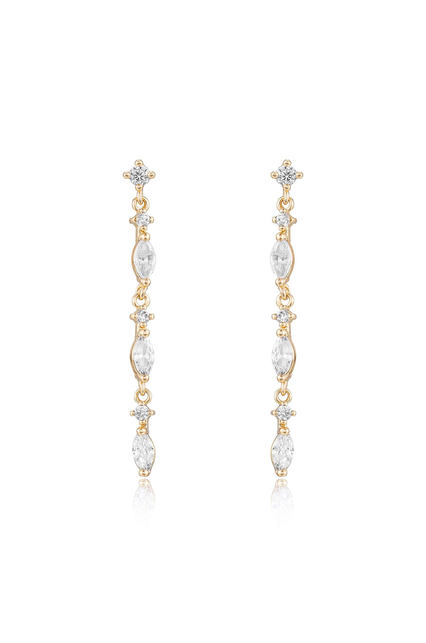 Dainty Linear Crystal Drop Earrings