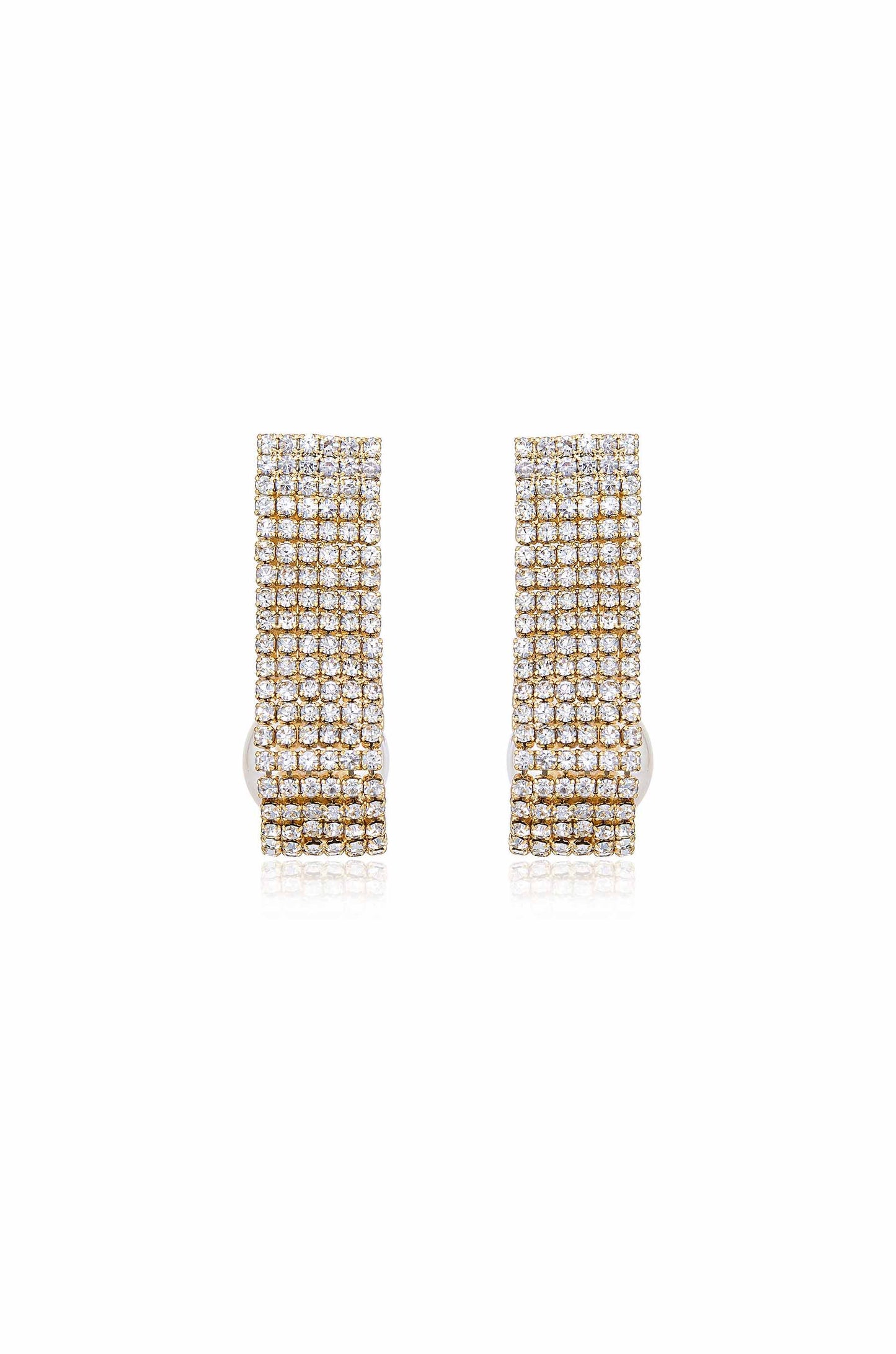 Swaddled Pearl Crystal Teardrop Earrings