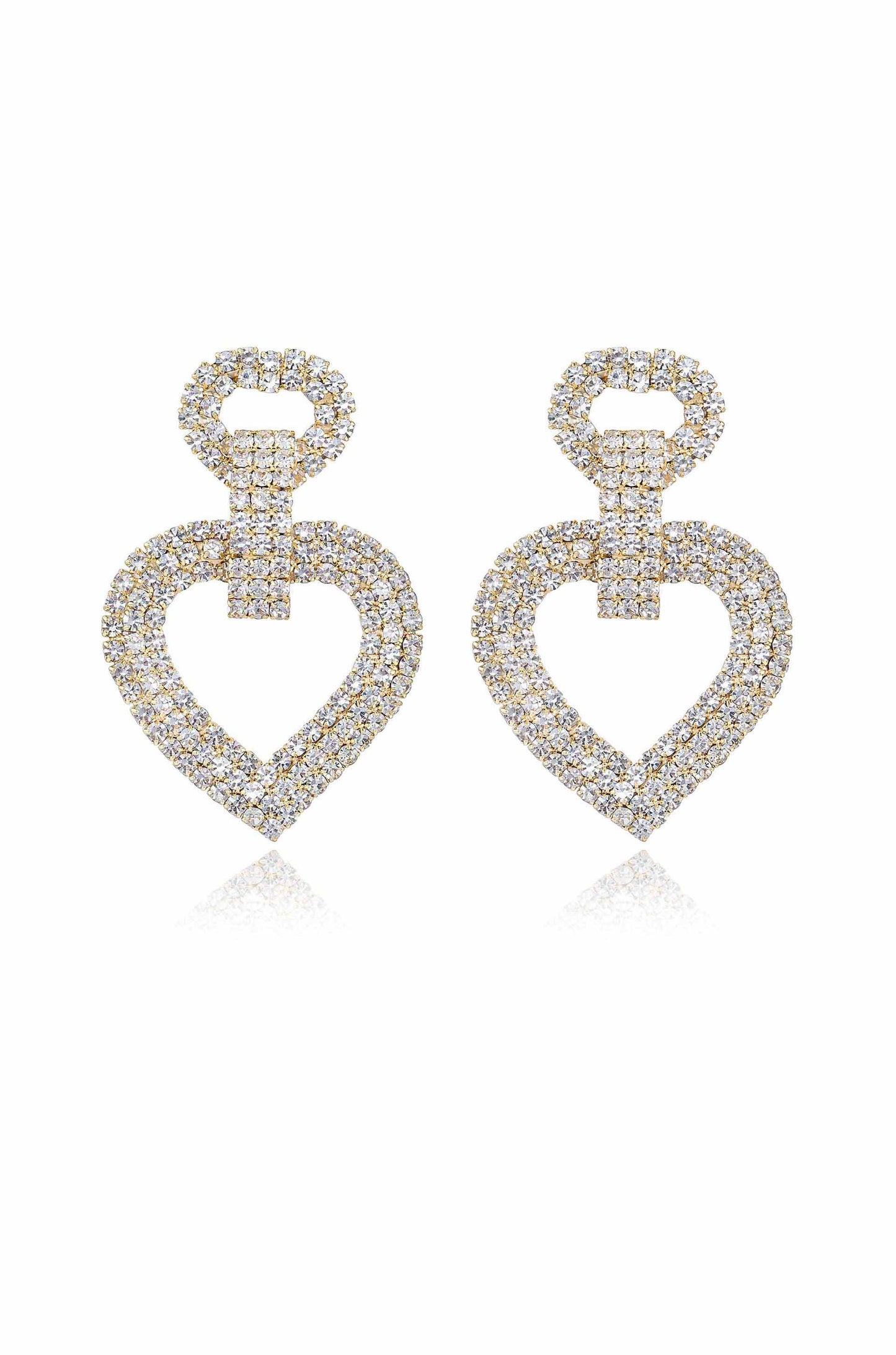 Dove Drop Heart Crystal Earrings