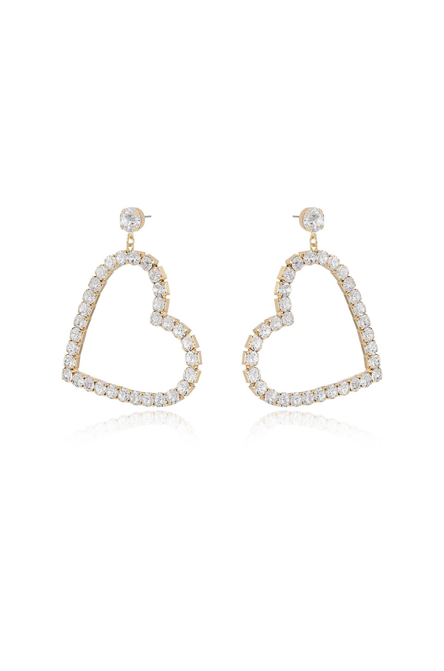Falling in Crystal Love Dangle Earrings