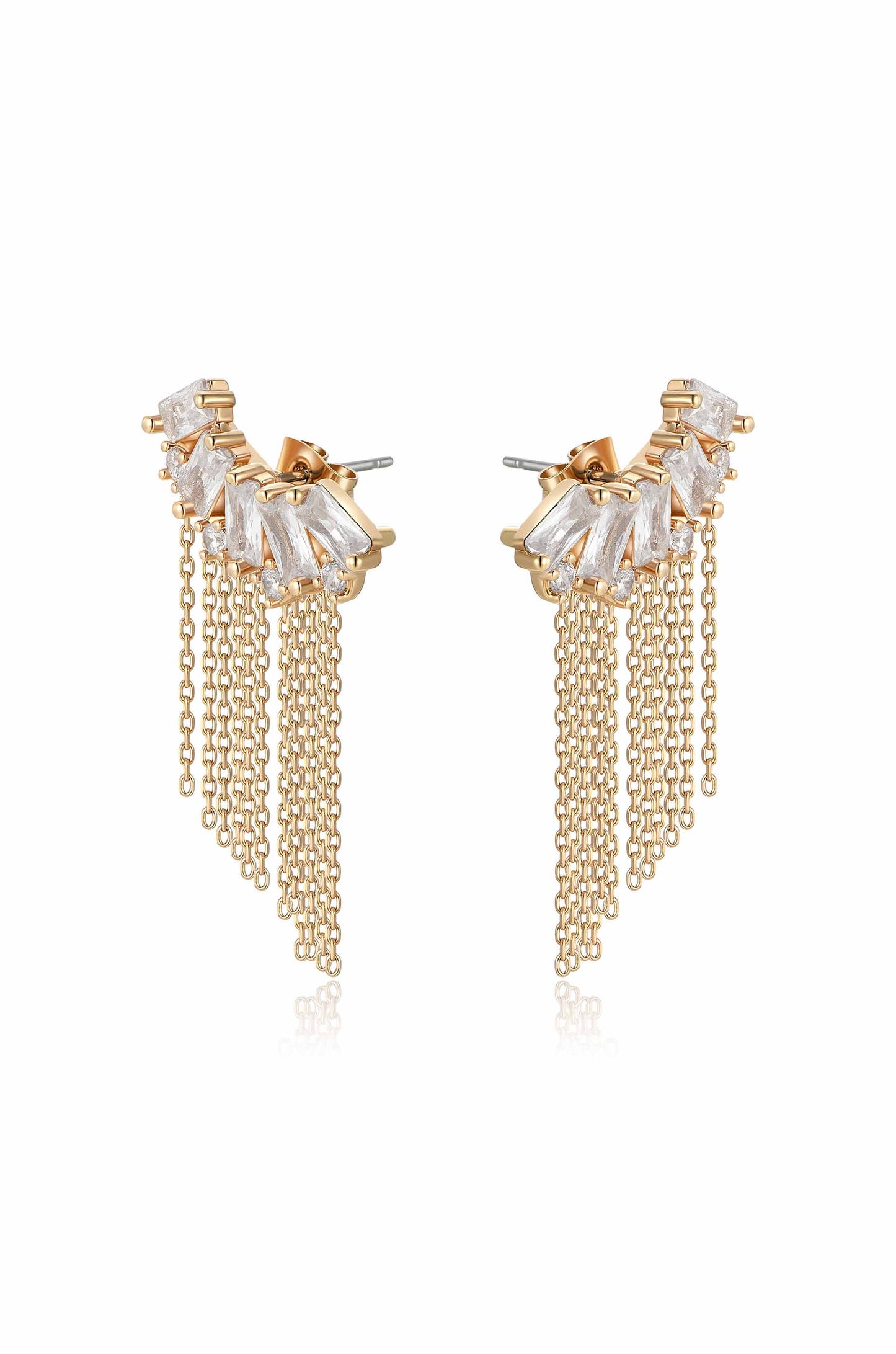 Baguette Crystal Three-In-One Ear Crawlers