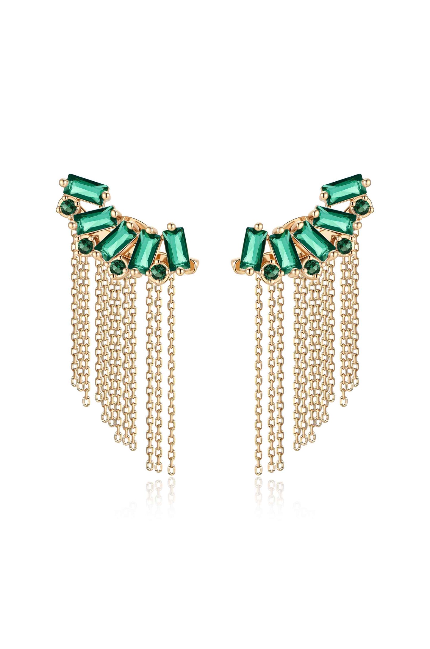 Baguette Crystal Three-In-One Ear Crawlers