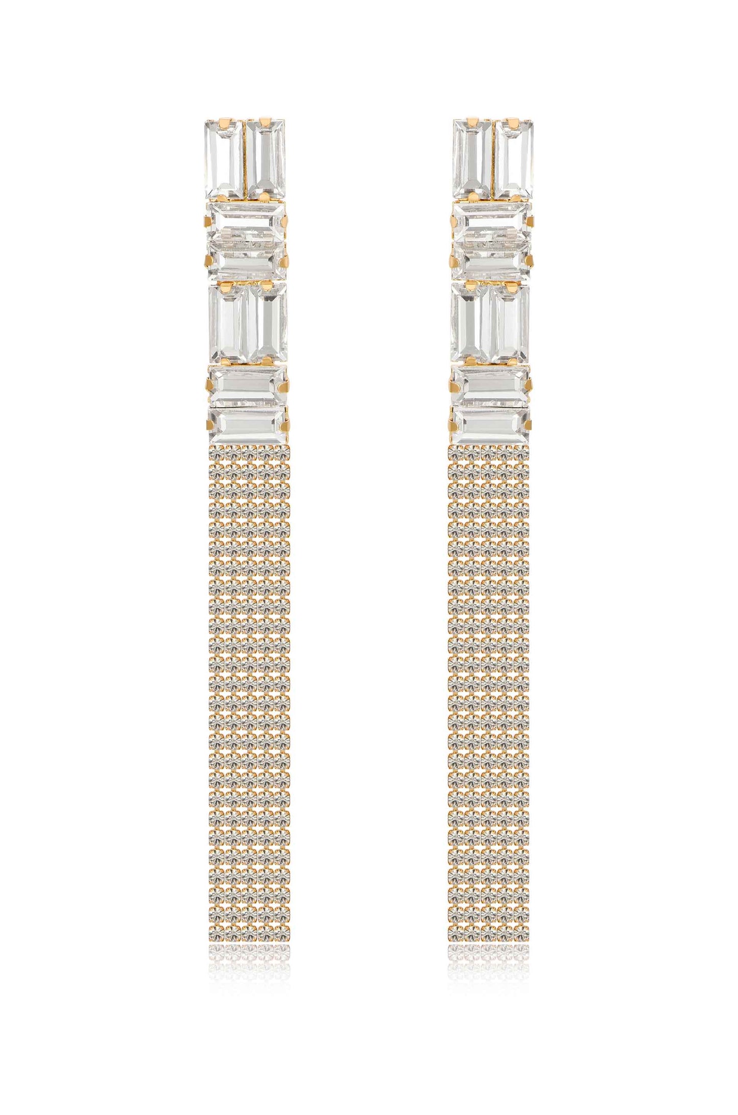 Art Deco Crystal Chain Dangle Earrings