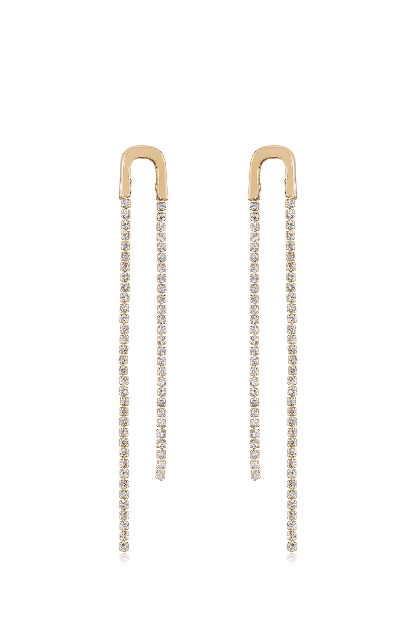 Double Crystal Chain Drop Earrings