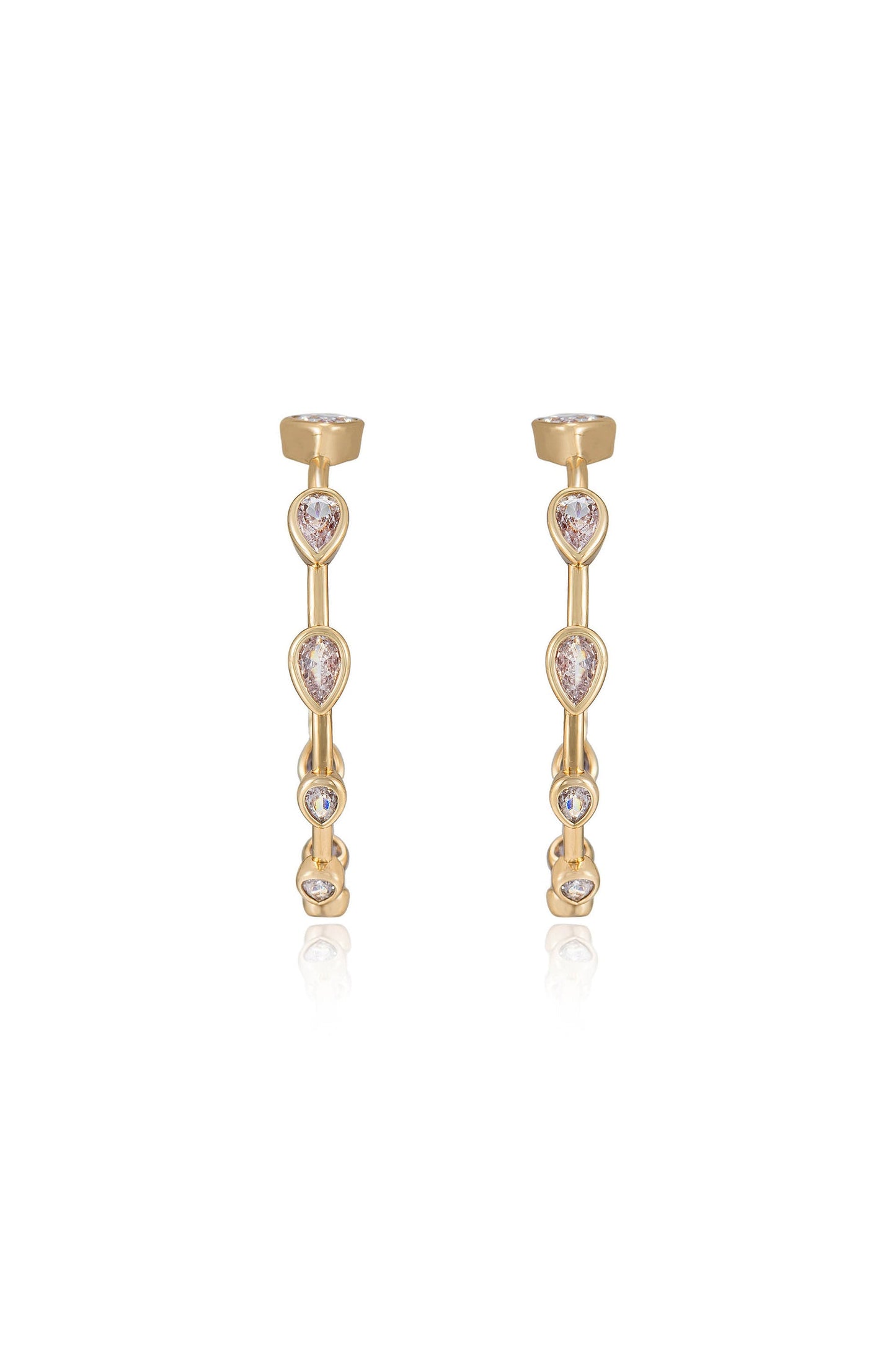 Beauty Bezel Crystal Hoop Earrings