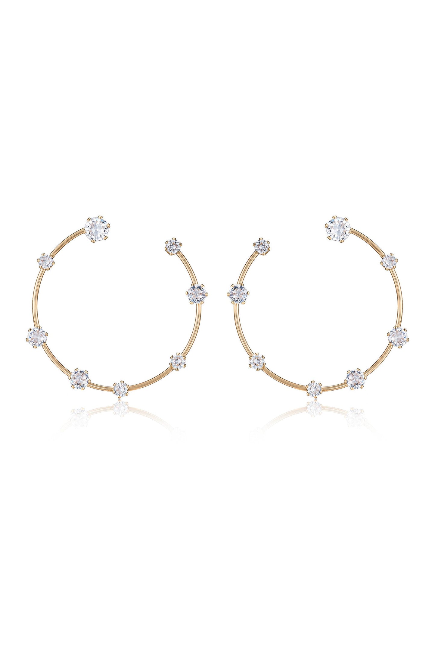 Celestial Large Wire & Crystal Ring Earrings