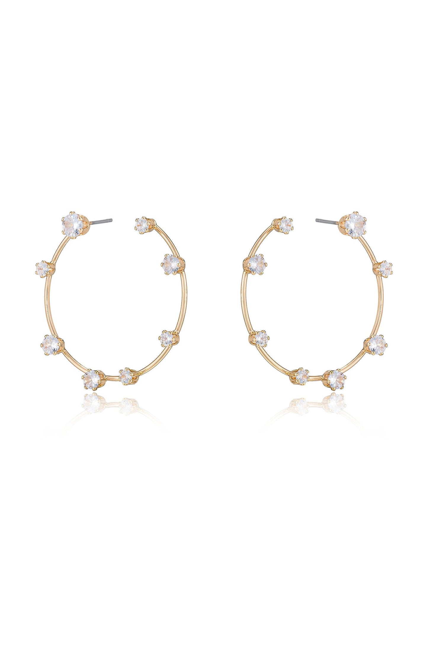 Celestial Large Wire & Crystal Ring Earrings