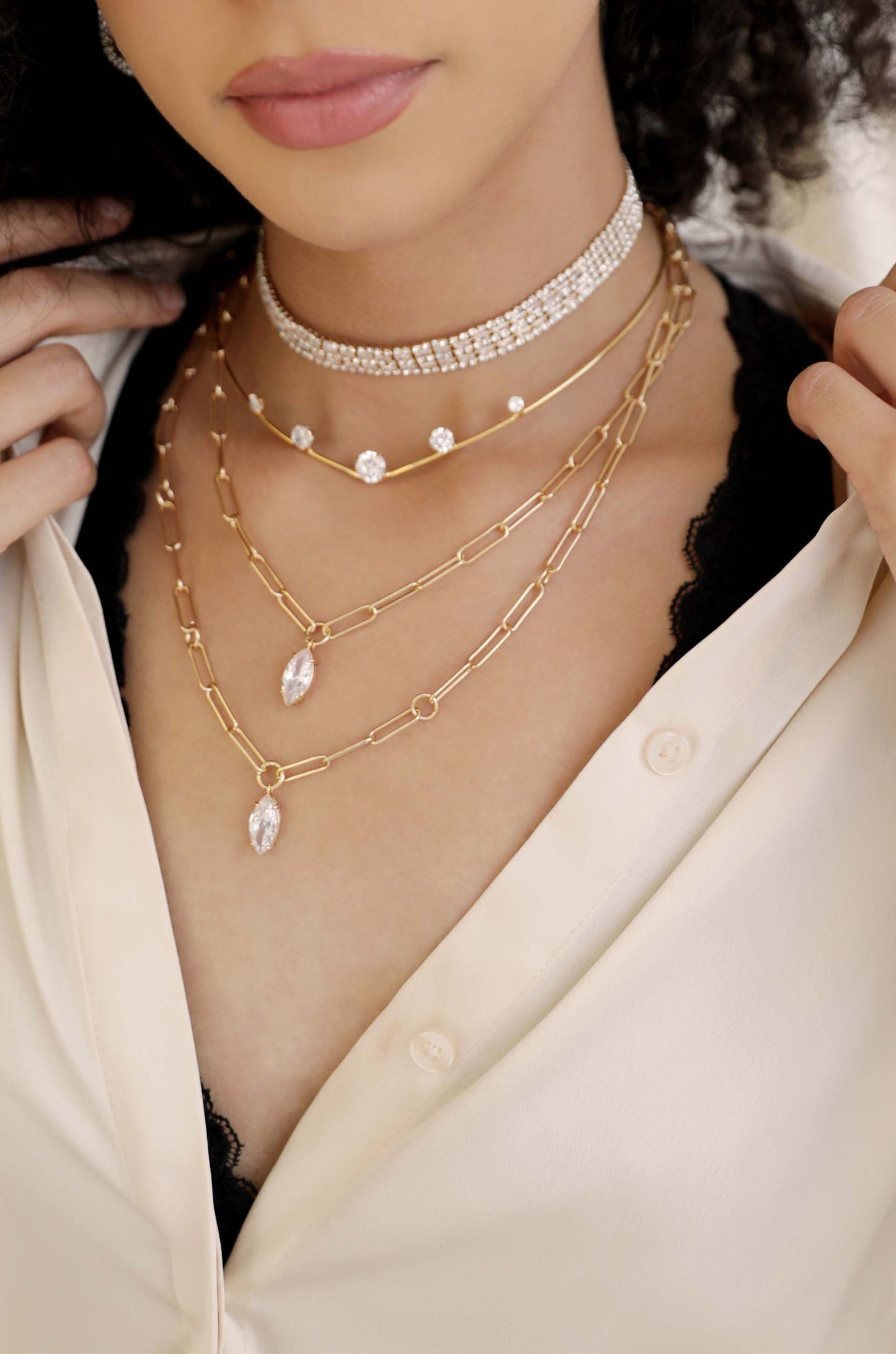 Collier ras du cou en cristal Glitz and Glam