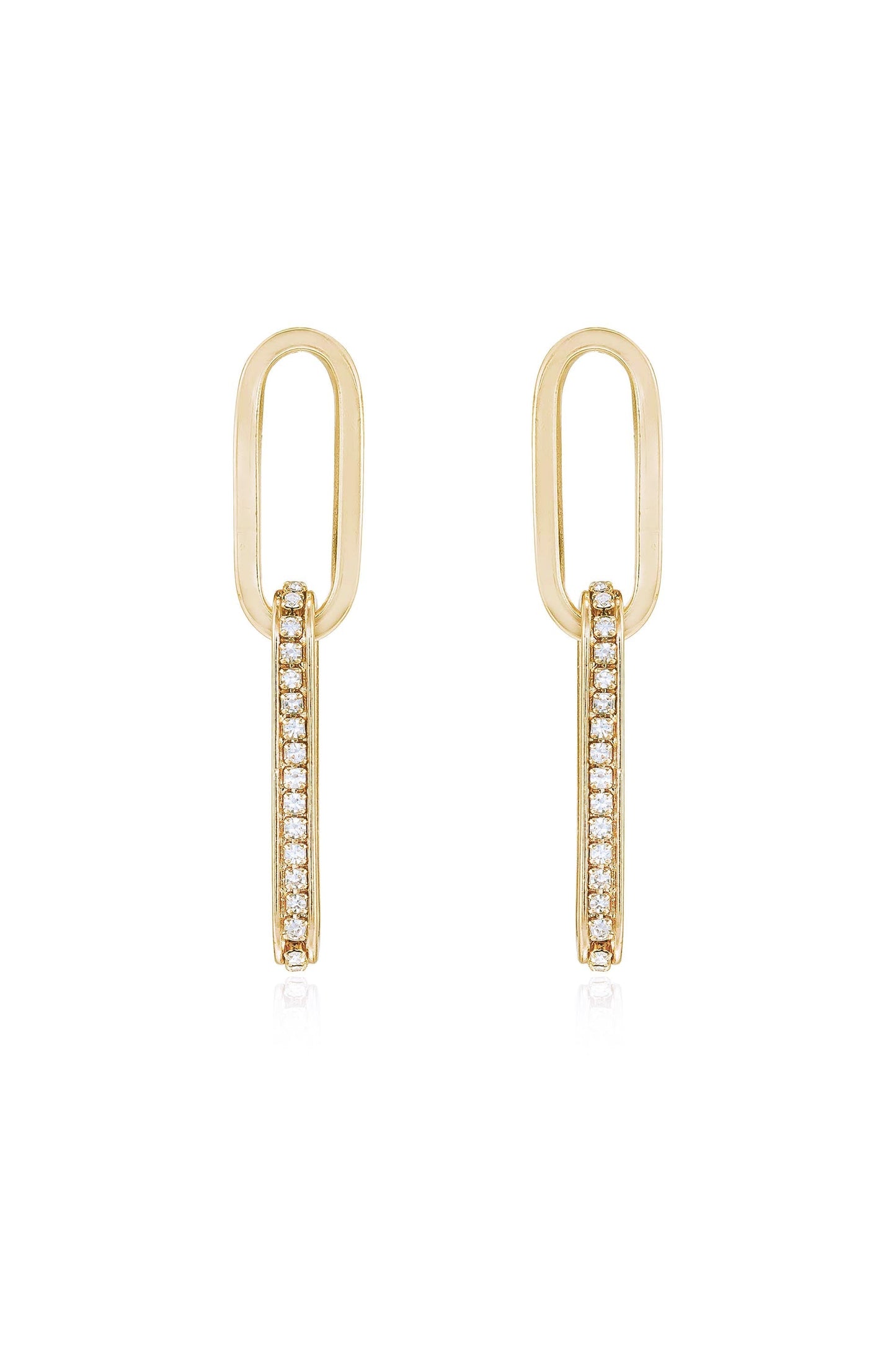 Simple Crystal Link Earrings