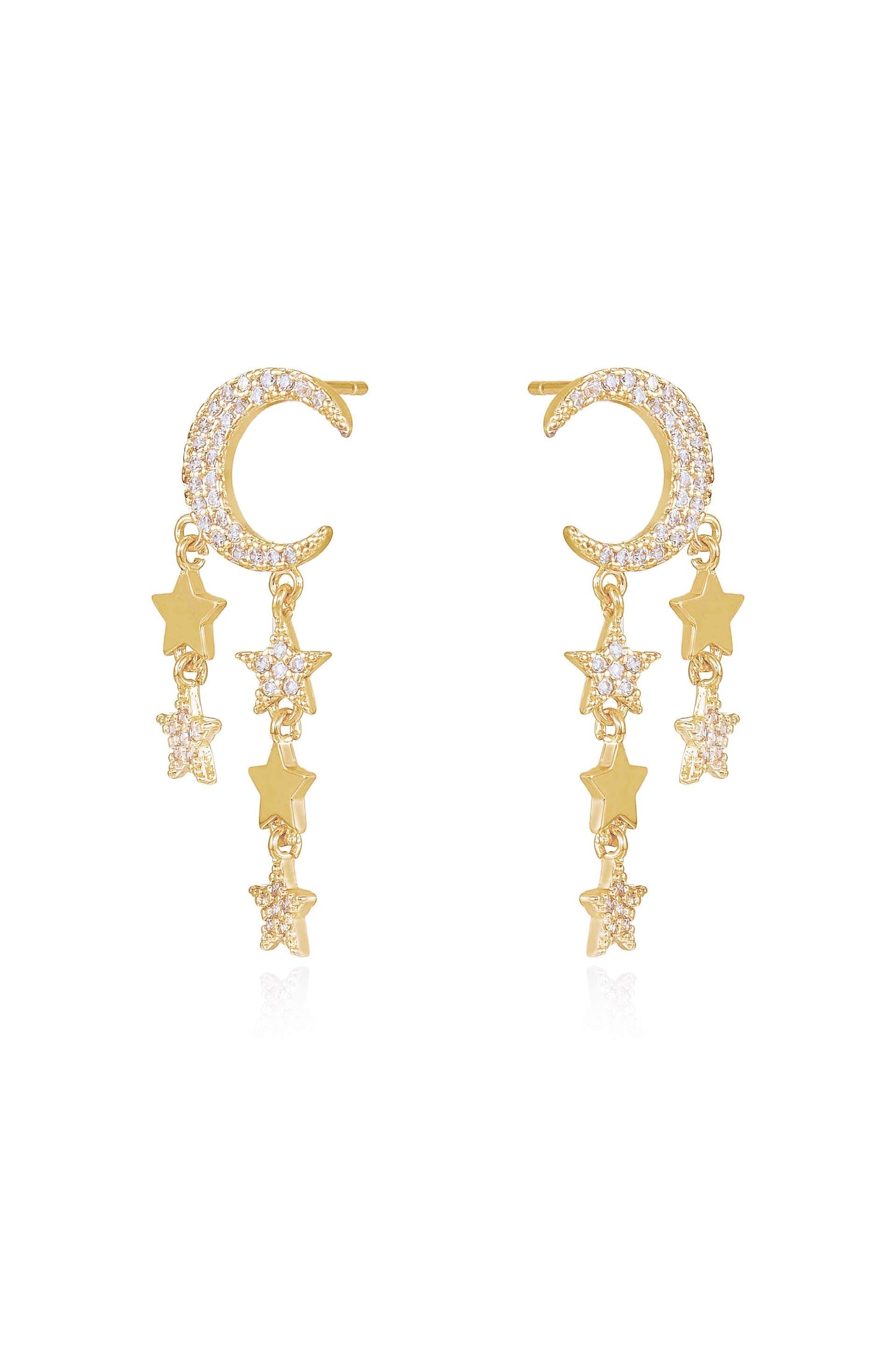 Lunar Shower Crystal Dangle Earrings