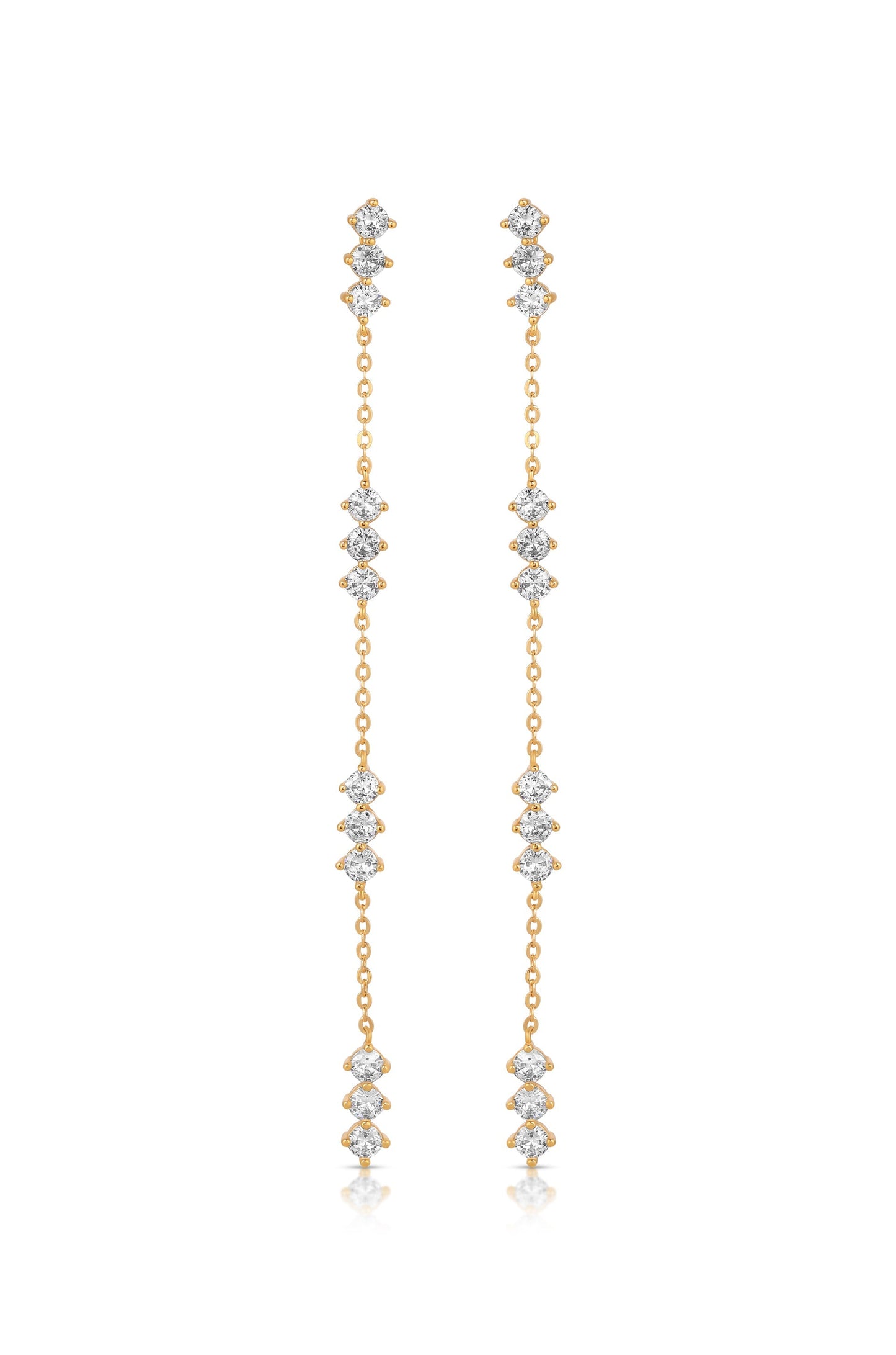 Linear Crystal Drop Earrings