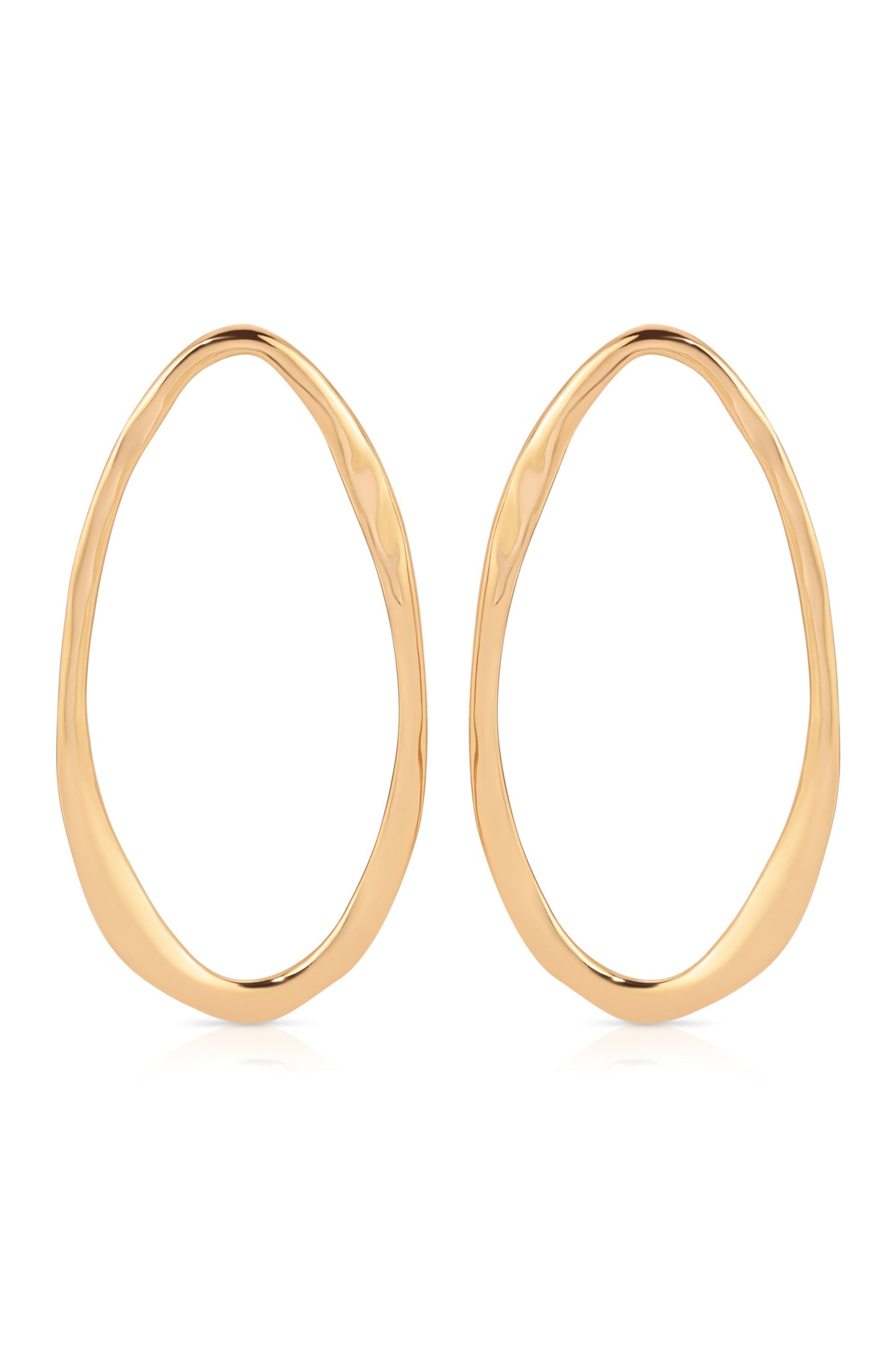 Hammered Large Oval Earrings