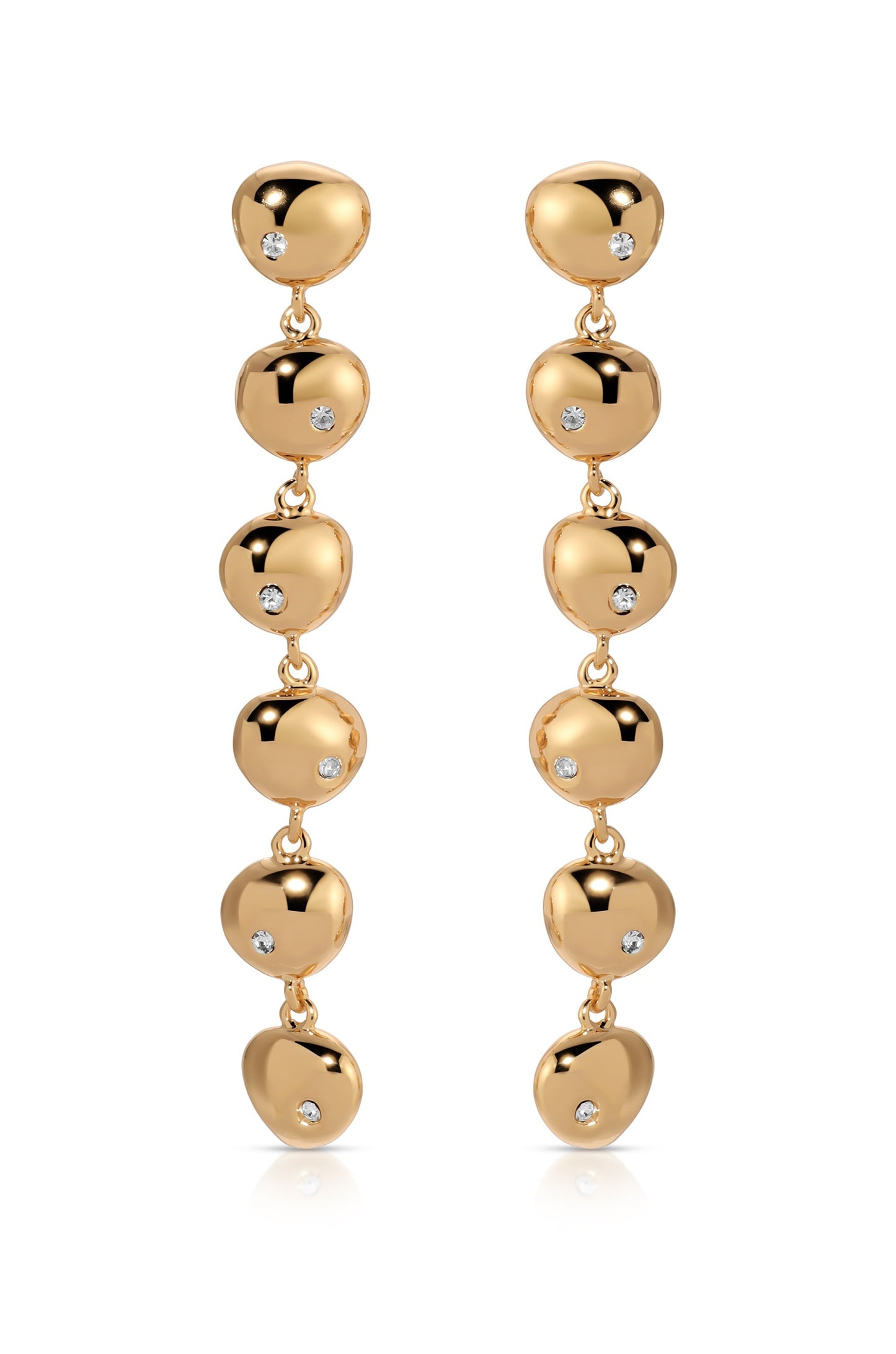 Polished Pebble Linear Dangle Earrings