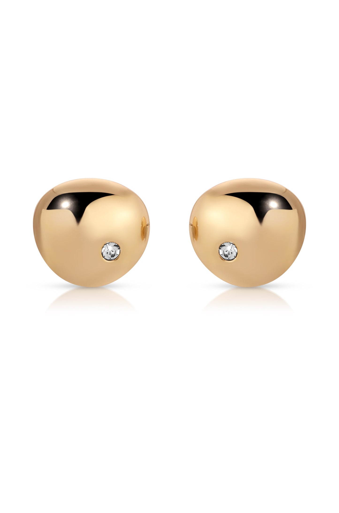 Polished Pebble Crystal Stud Earrings