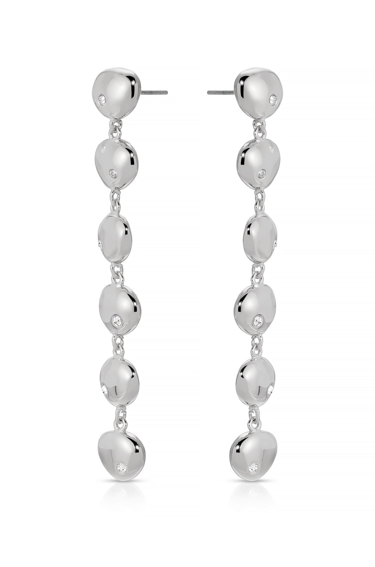 Polished Pebble Linear Dangle Earrings