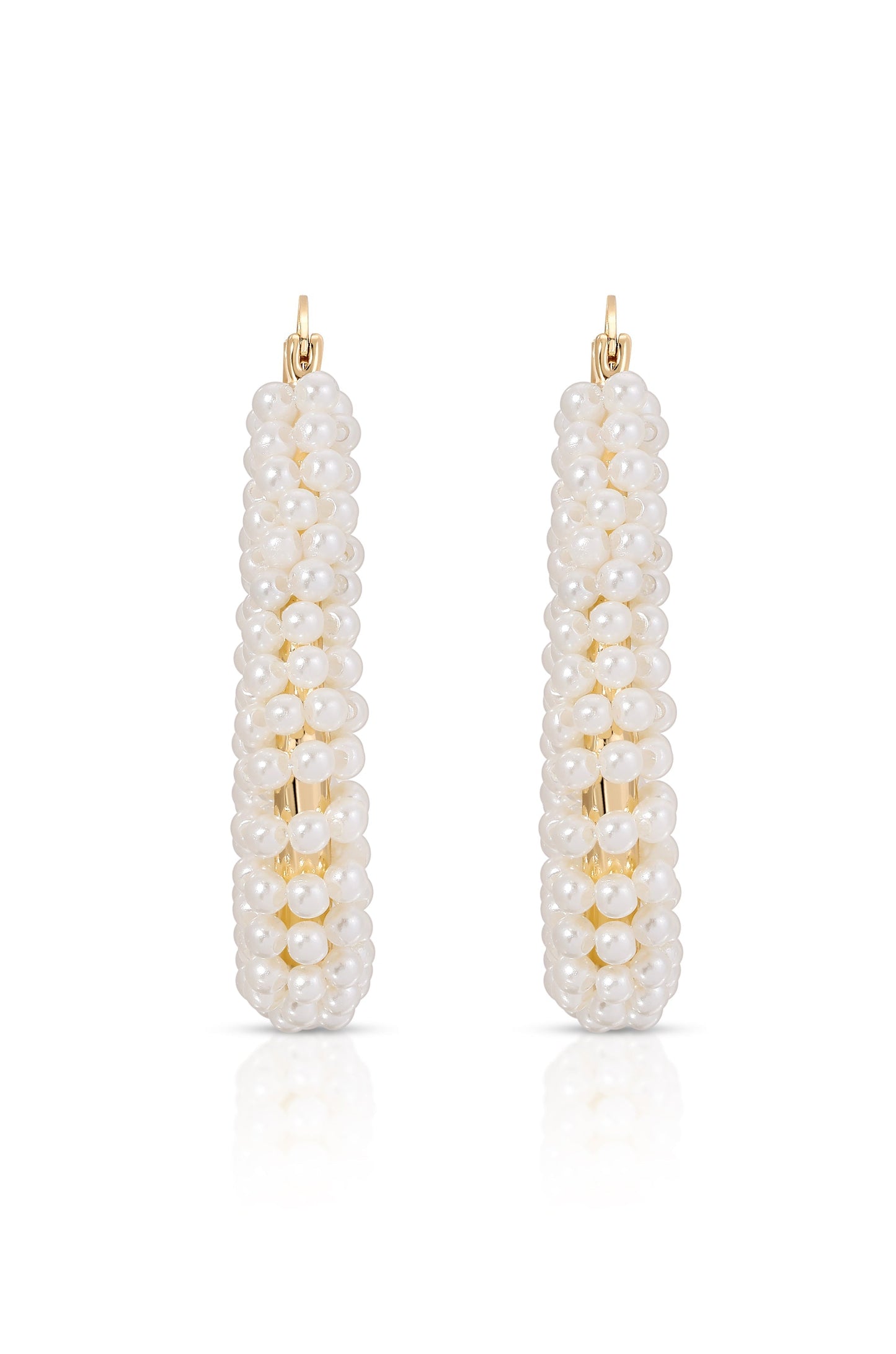 Pearl Wrapped Hoop Earrings