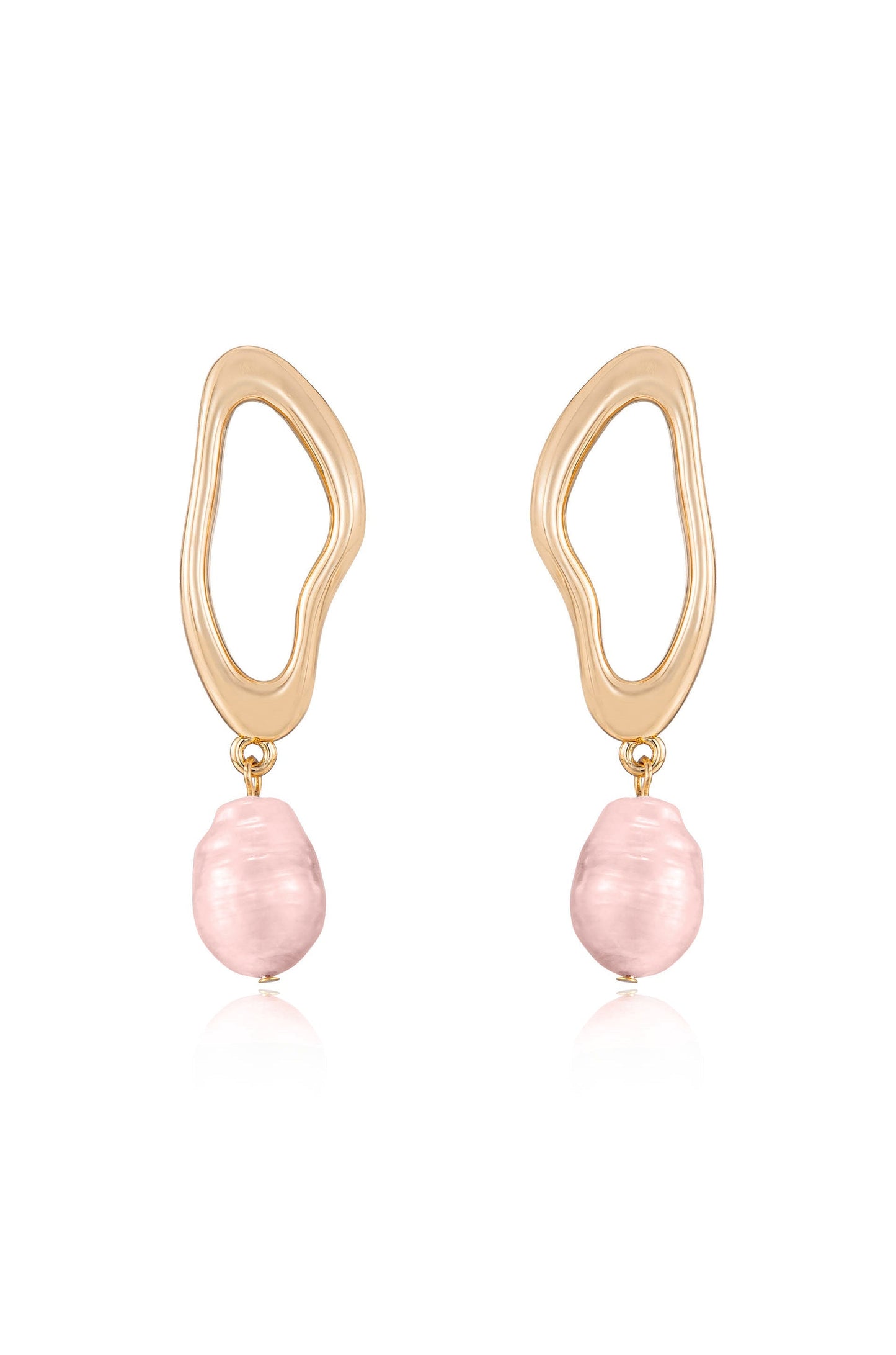 Open Circle Freshwater Pearl Earrings