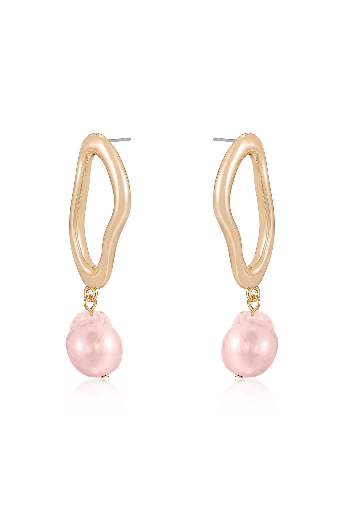 Open Circle Freshwater Pearl Earrings