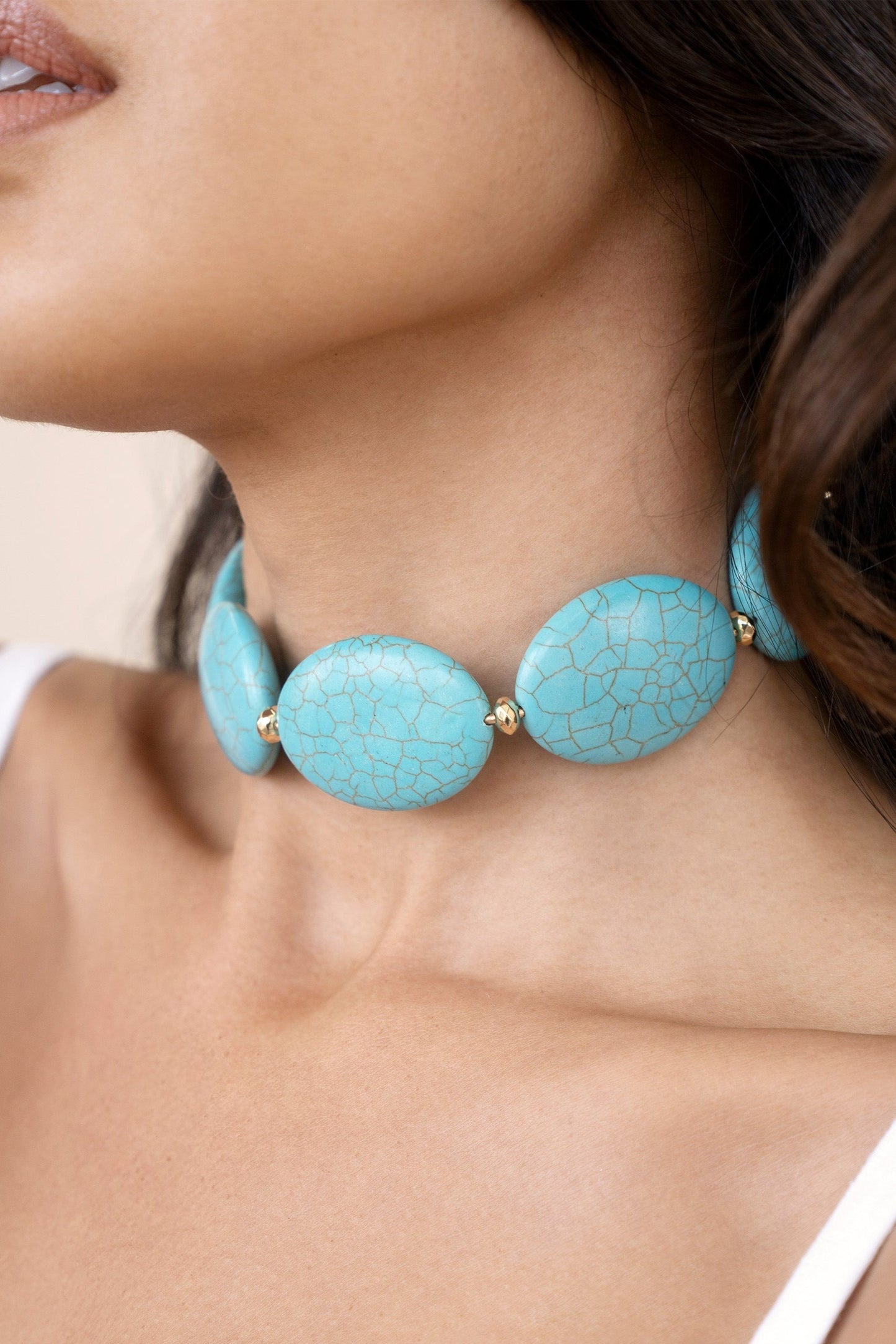 Oval Turquoise Stones Statement Choker