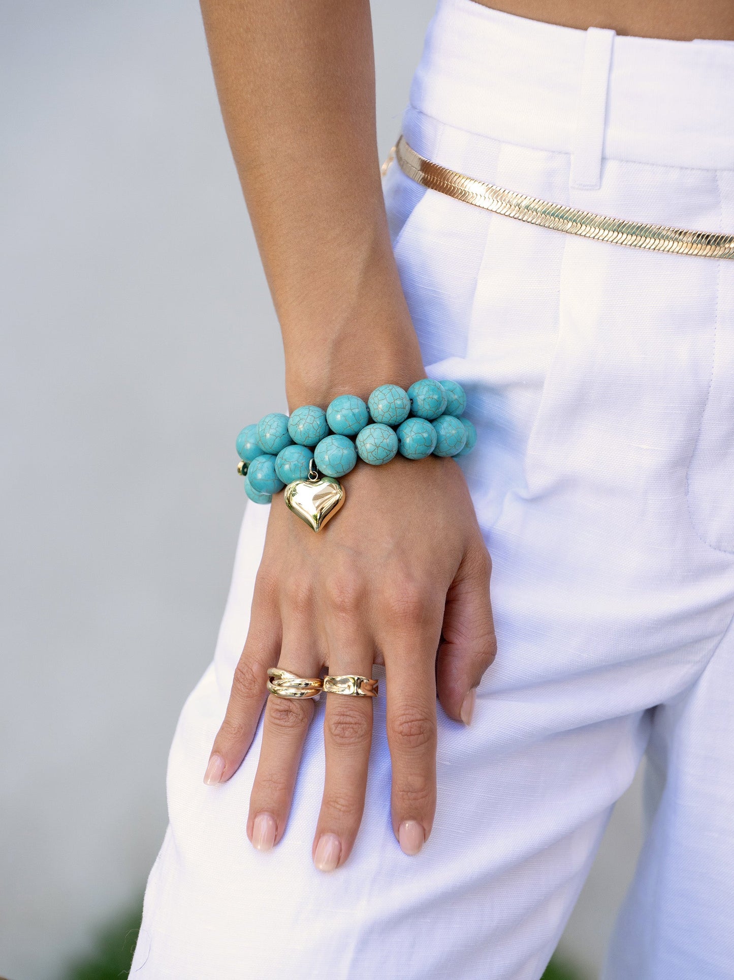 Ensemble de bracelets turquoise Chance et Amour