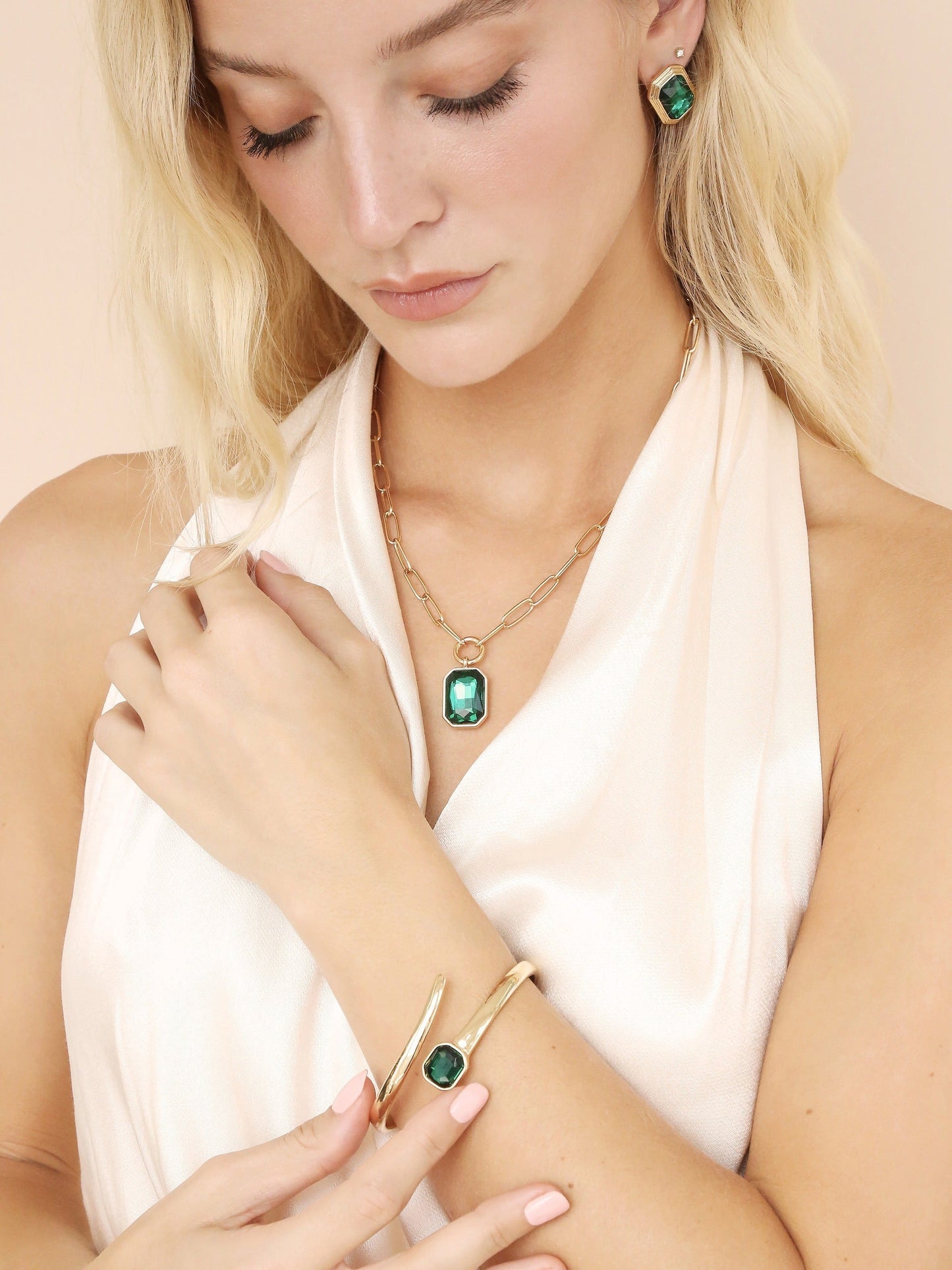 Emerald Deco Wrap Cuff