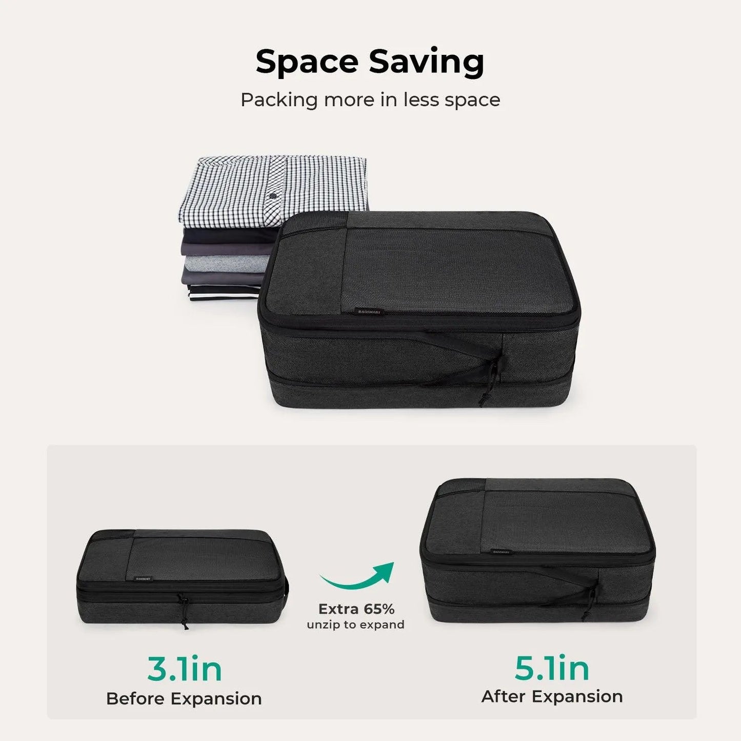 Lot de 6 cubes de compression pour valises