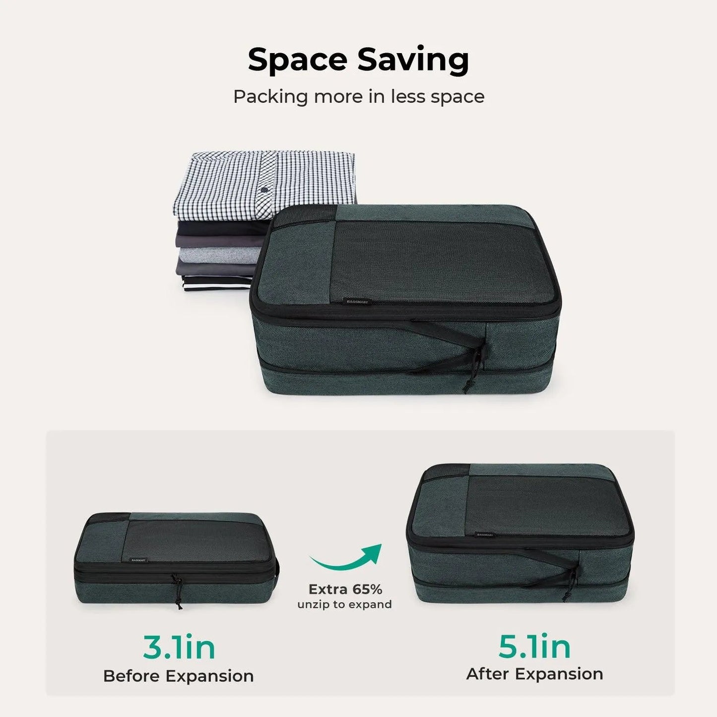 Lot de 6 cubes de compression pour valises