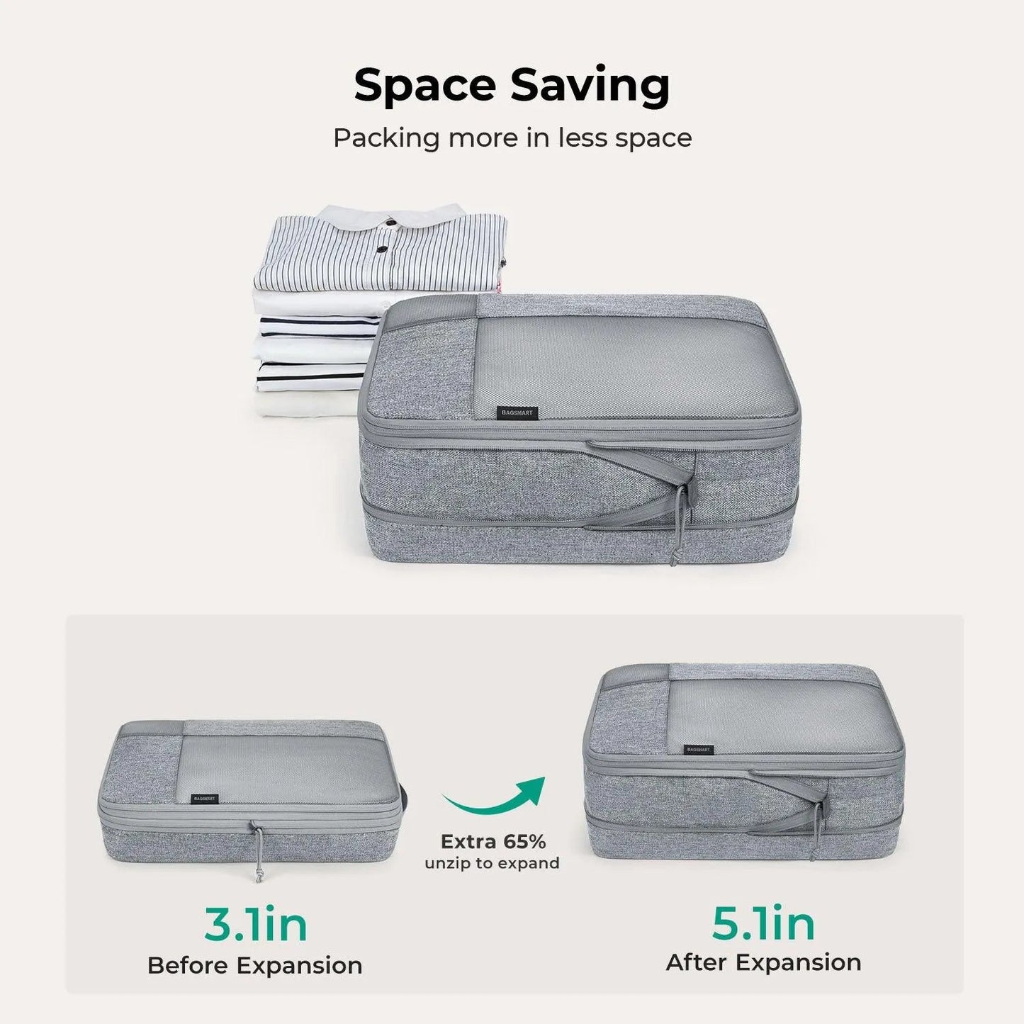 Lot de 6 cubes de compression pour valises