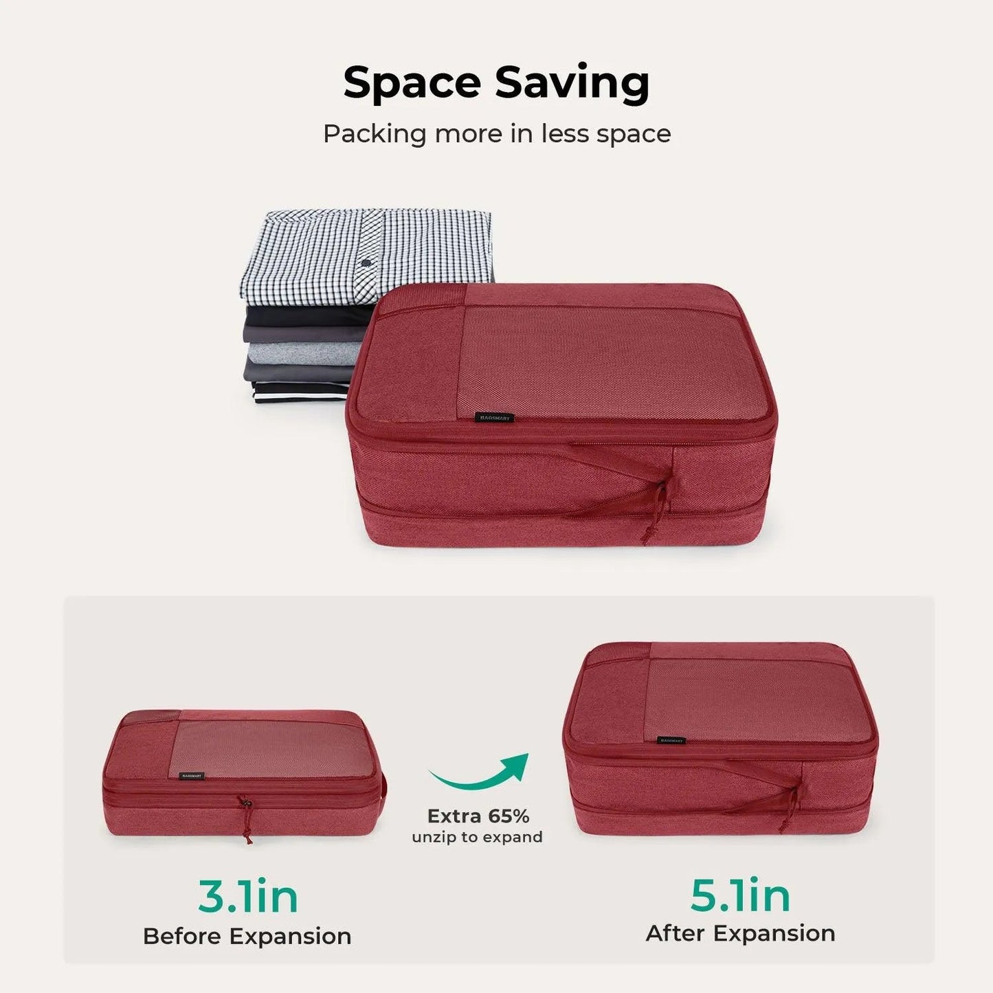 Lot de 6 cubes de compression pour valises