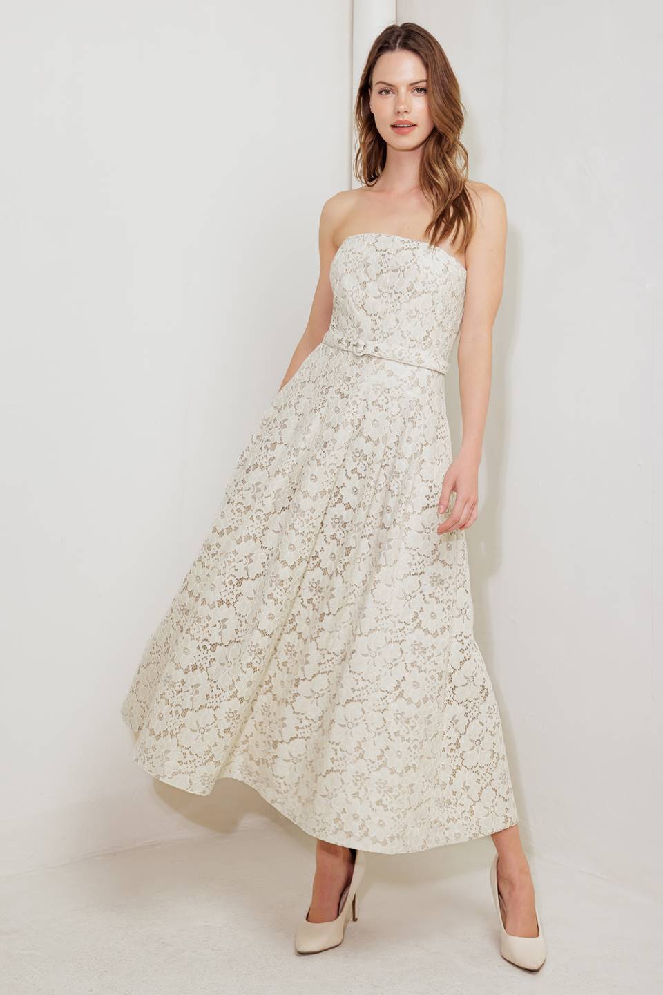 EMORY MIDI DRESS - IVORY LACE