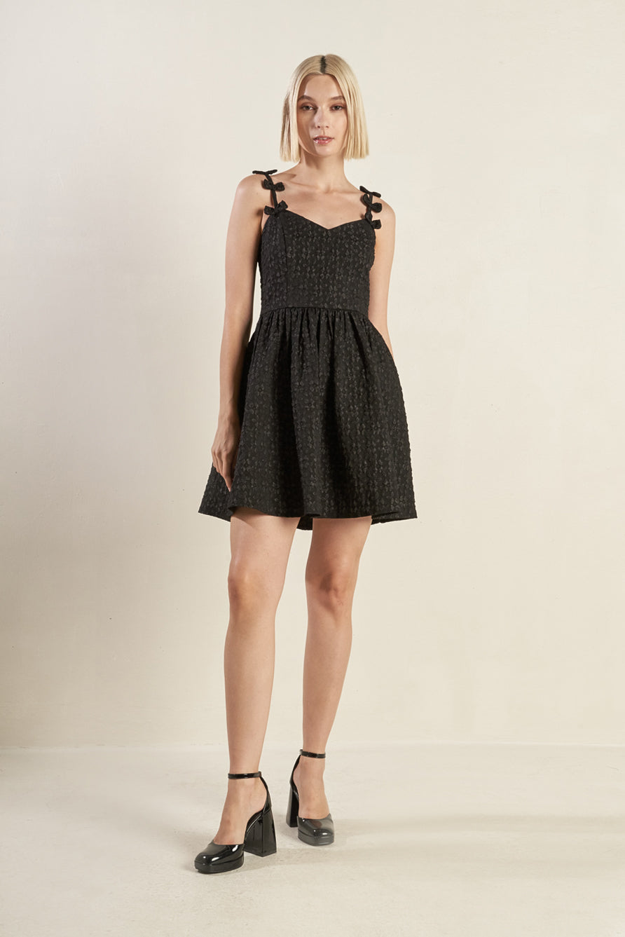 COVETED SWEETNESS BOW DETAIL MINI DRESS
