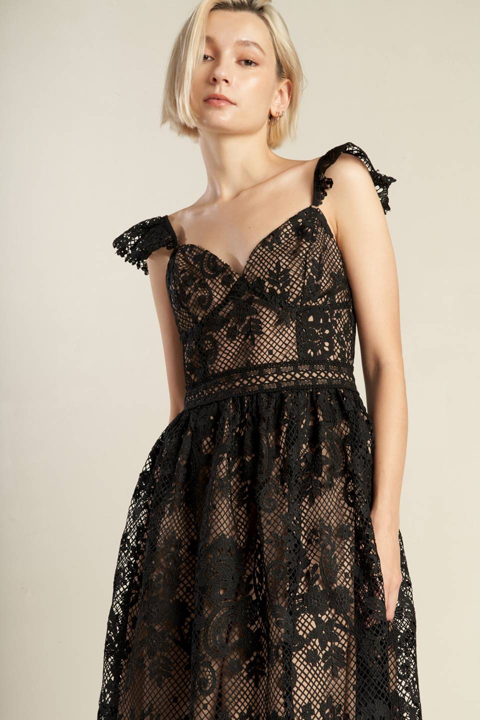 ROBE MIDI EN DENTELLE TISSÉE KNOW YOU BETTER