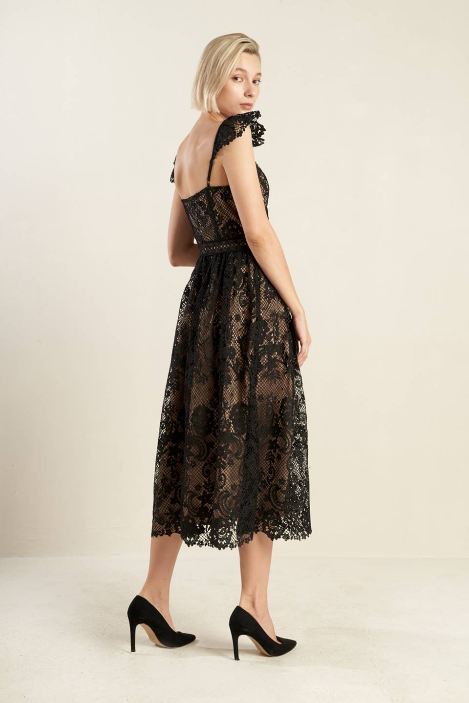 ROBE MIDI EN DENTELLE TISSÉE KNOW YOU BETTER