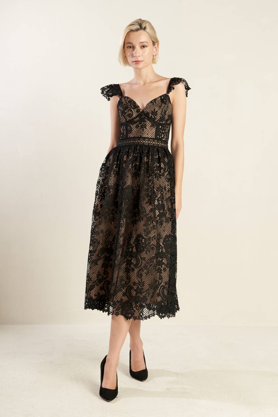 ROBE MIDI EN DENTELLE TISSÉE KNOW YOU BETTER
