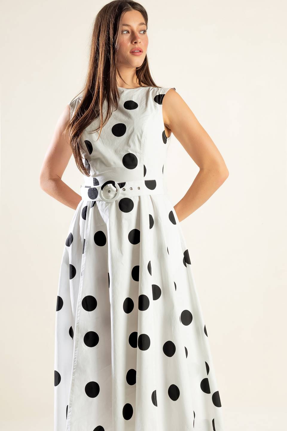 Size Large, ECHOING FJORD WOVEN MIDI DRESS - FINAL SALE